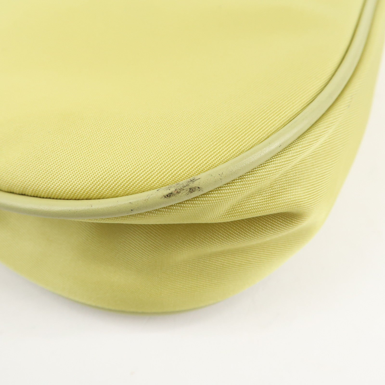 PRADA Nylon Leather Chain Shoulder Bag Yellow BR0105 Used