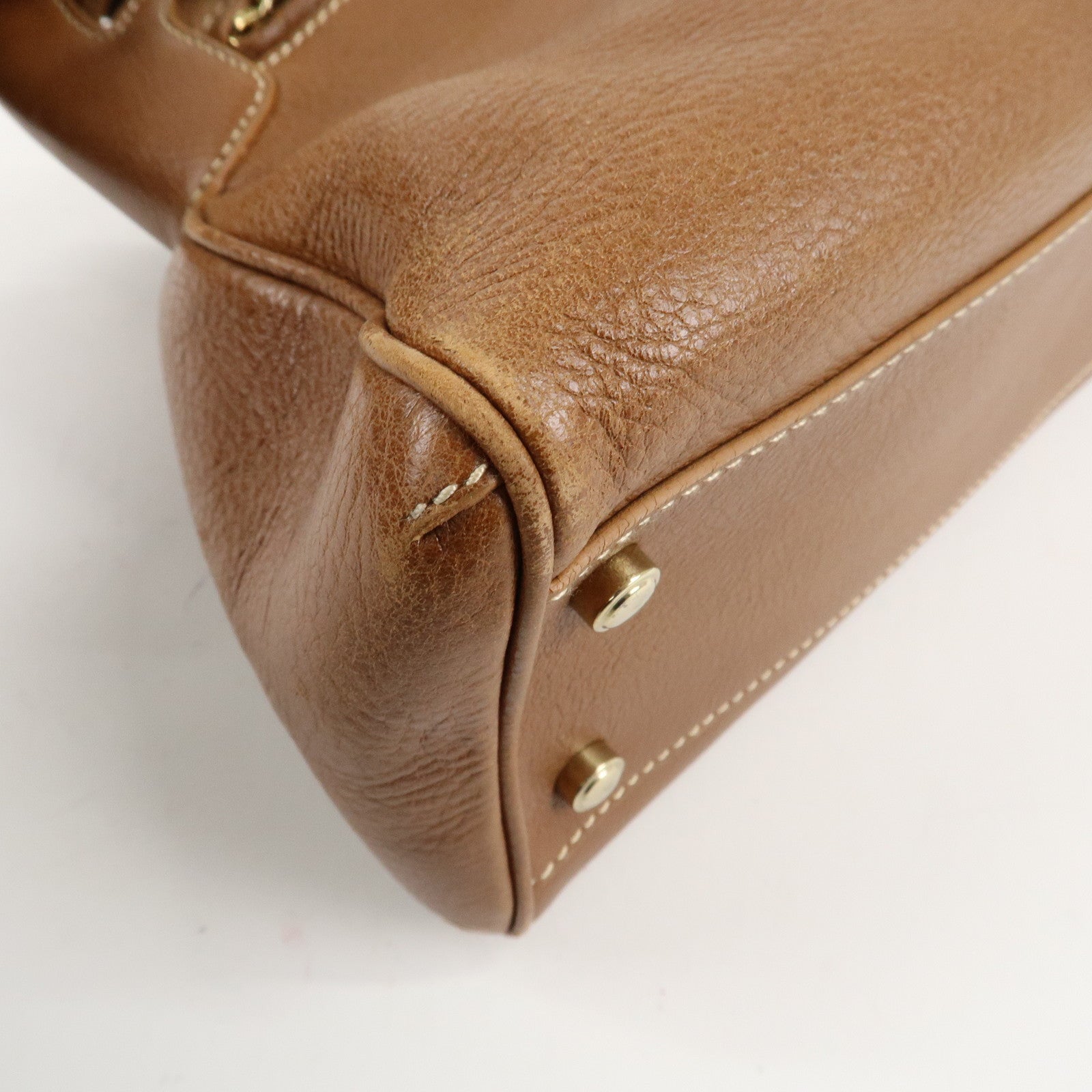 Cartier Marcello Du Cartier Leather Tote Bag Hand Bag Brown Used