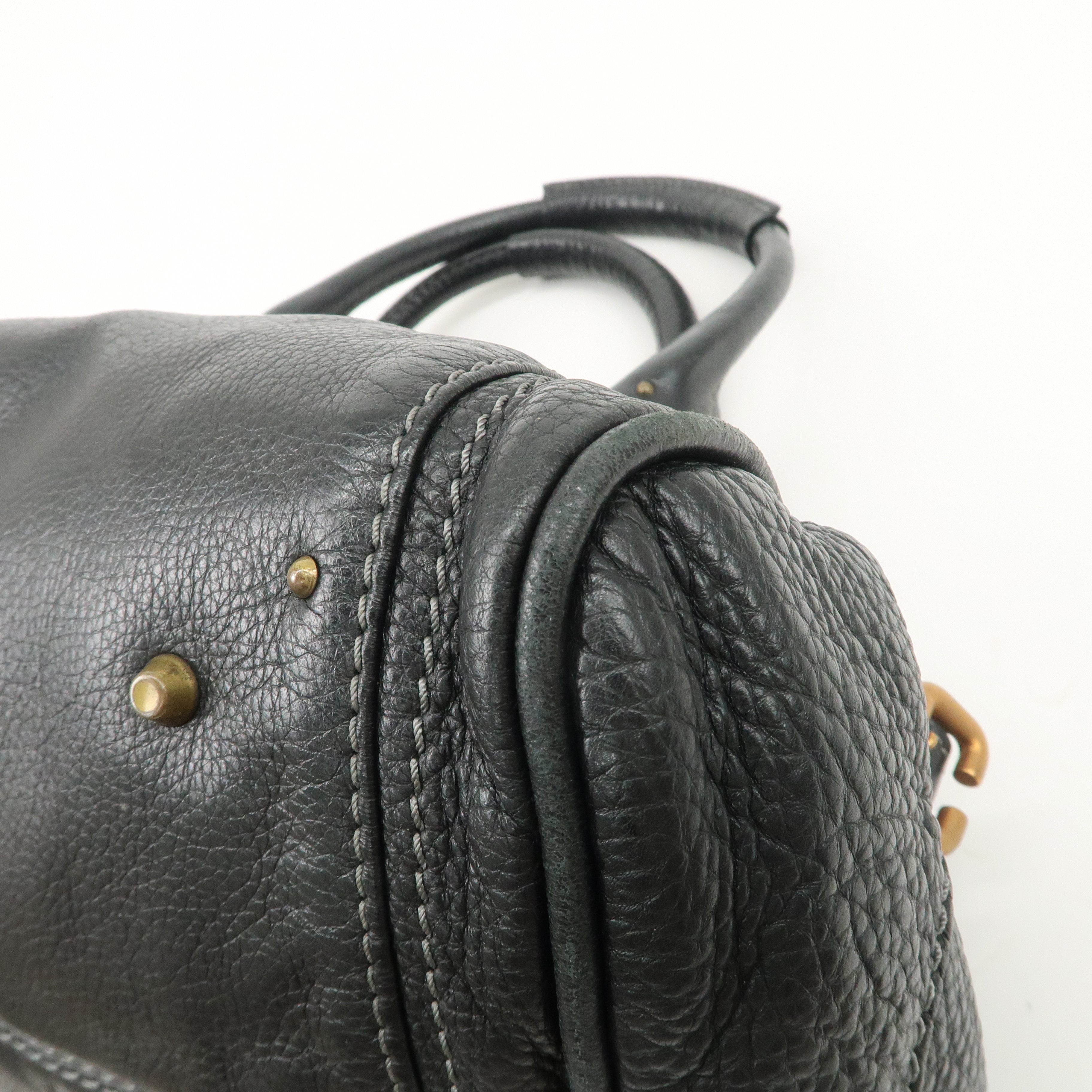 Chloe Paddington Leather Shoulder Bag Hand Bag Black Used
