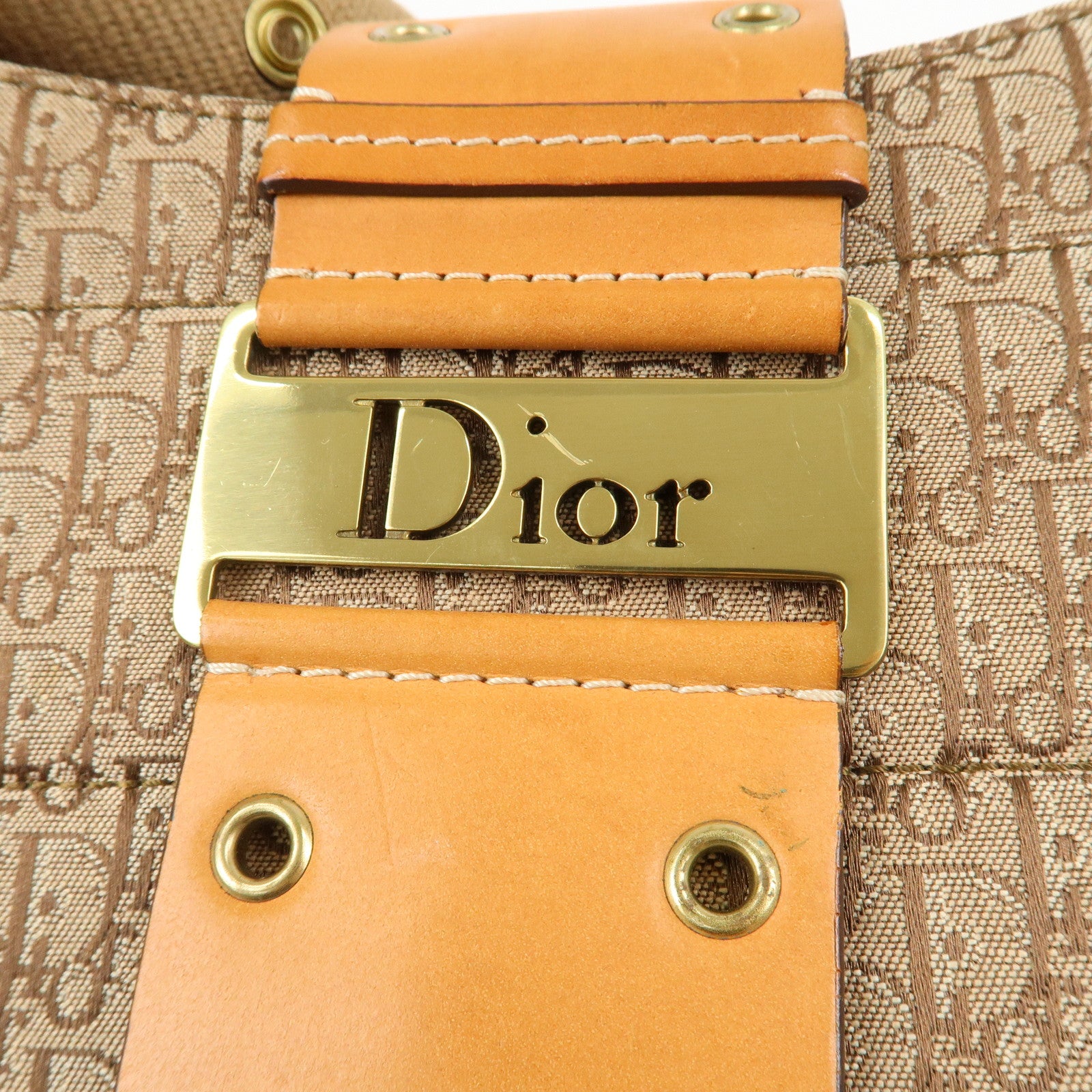 Christian Dior Trotter Canvas Leather Shoulder Bag & Pouch Used