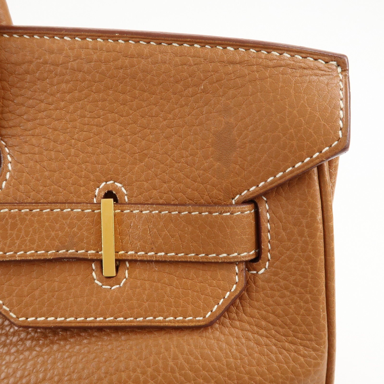 HERMES Taurillon Clemence Birkin 35 J stamped Gold Used