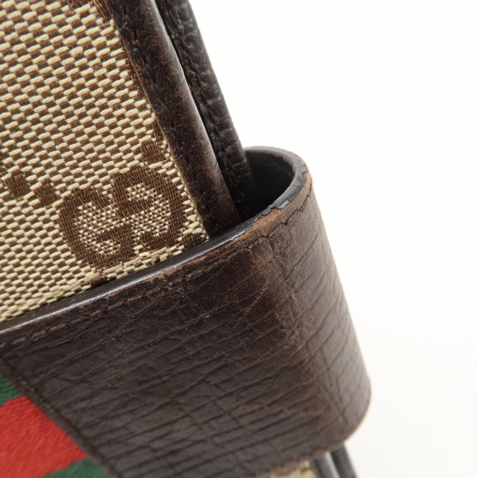 GUCCI Sherry GG Canvas Leather Notebook Cover Planner Cover 115240 Used