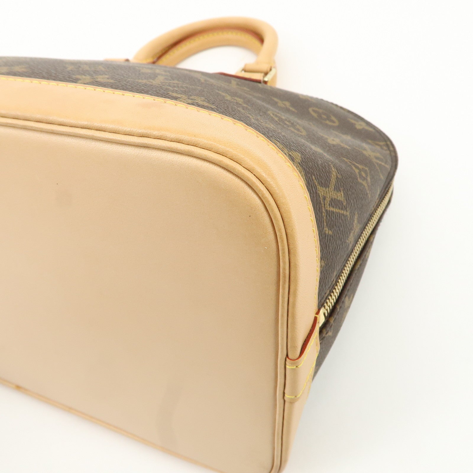 Louis Vuitton Monogram Alma Hand Bag Brown M51130 Used