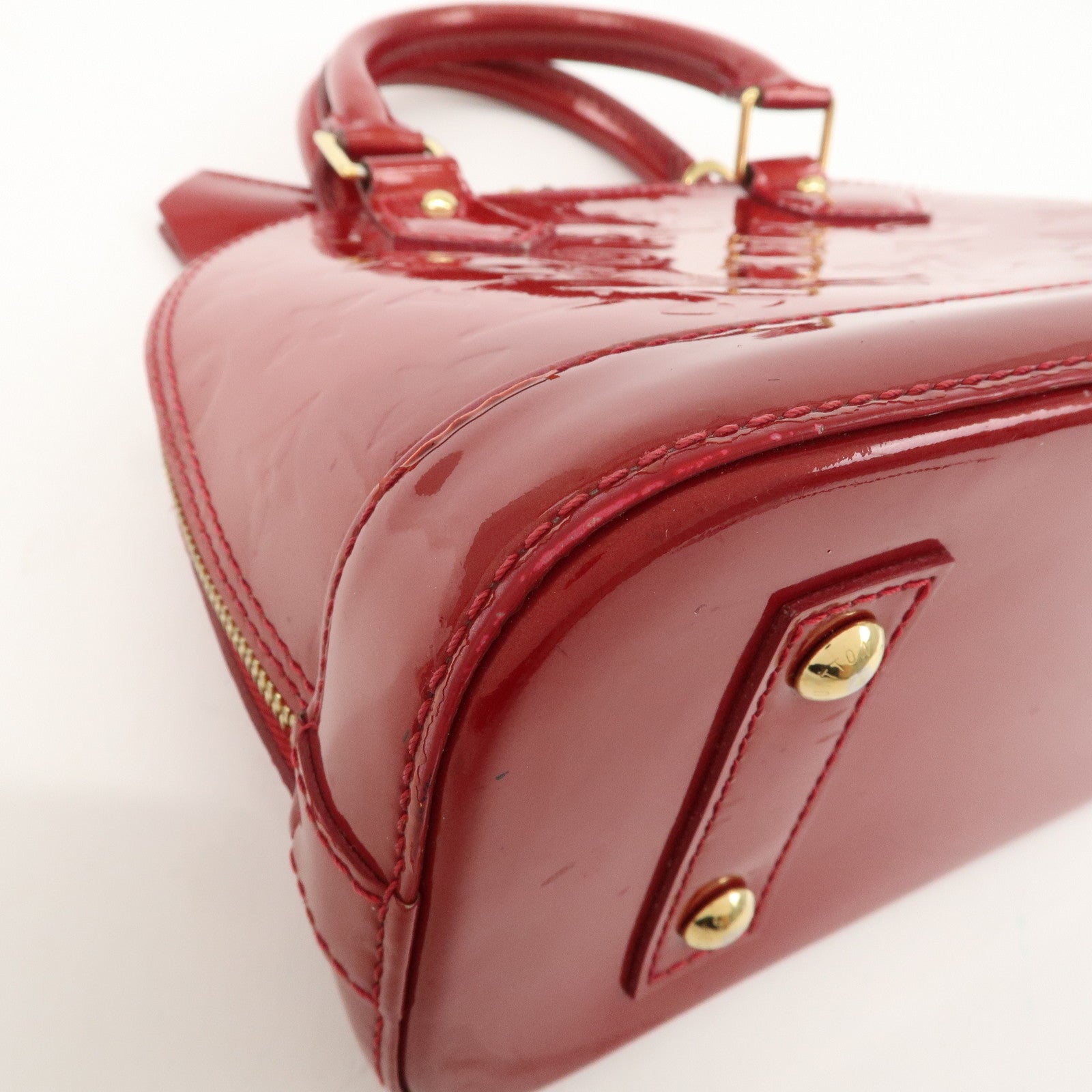 Louis Vuitton Monogram Vernis Alma BB 2Way Bag Red M91606 Used