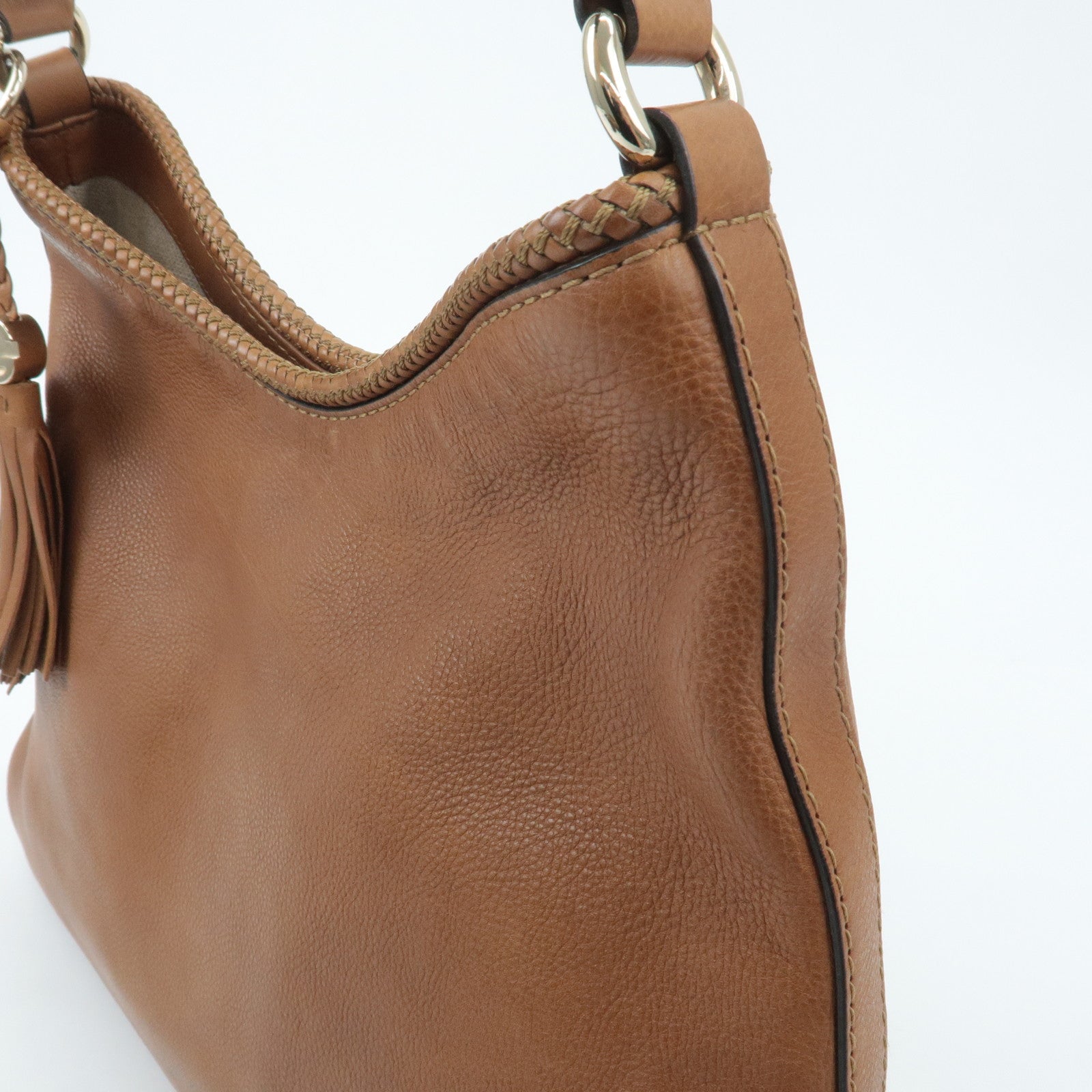 GUCCI Marrakech Leather Shoulder Bag Brown 257026 Used