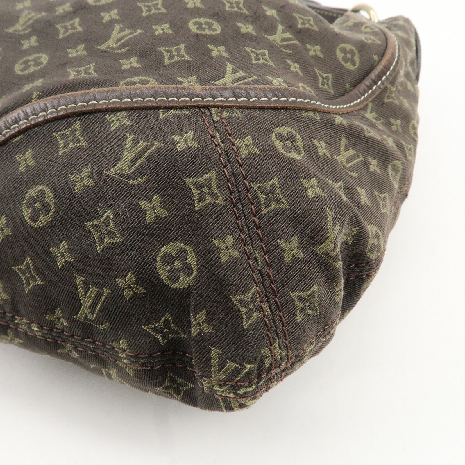 Louis Vuitton Monogram Mini Lin Manon MM Shoulder Bag Ebene M95619 Used