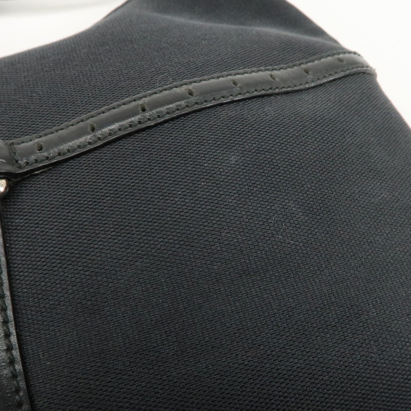GUCCI Interlocking G Canvas Leather One Shoulder Bag Black 114869 Used