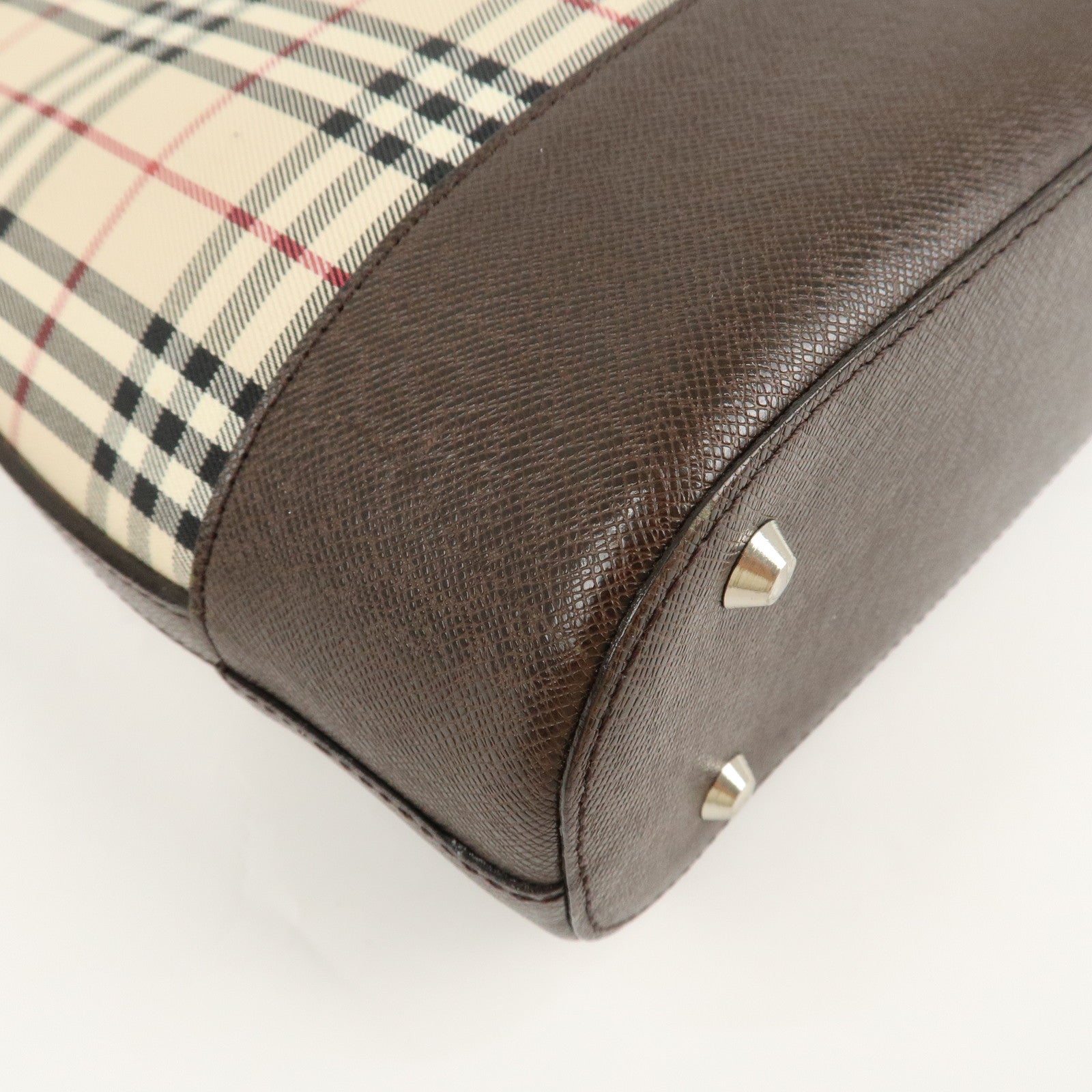 BURBERRY Canvas Leather Nova Plaid Semi Shoulder Bag Used