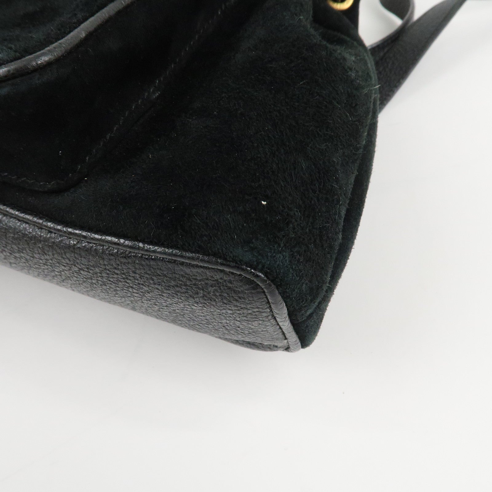 GUCCI Bamboo Leather Suede Mini Back Pack Black 003.1705.0030 Used