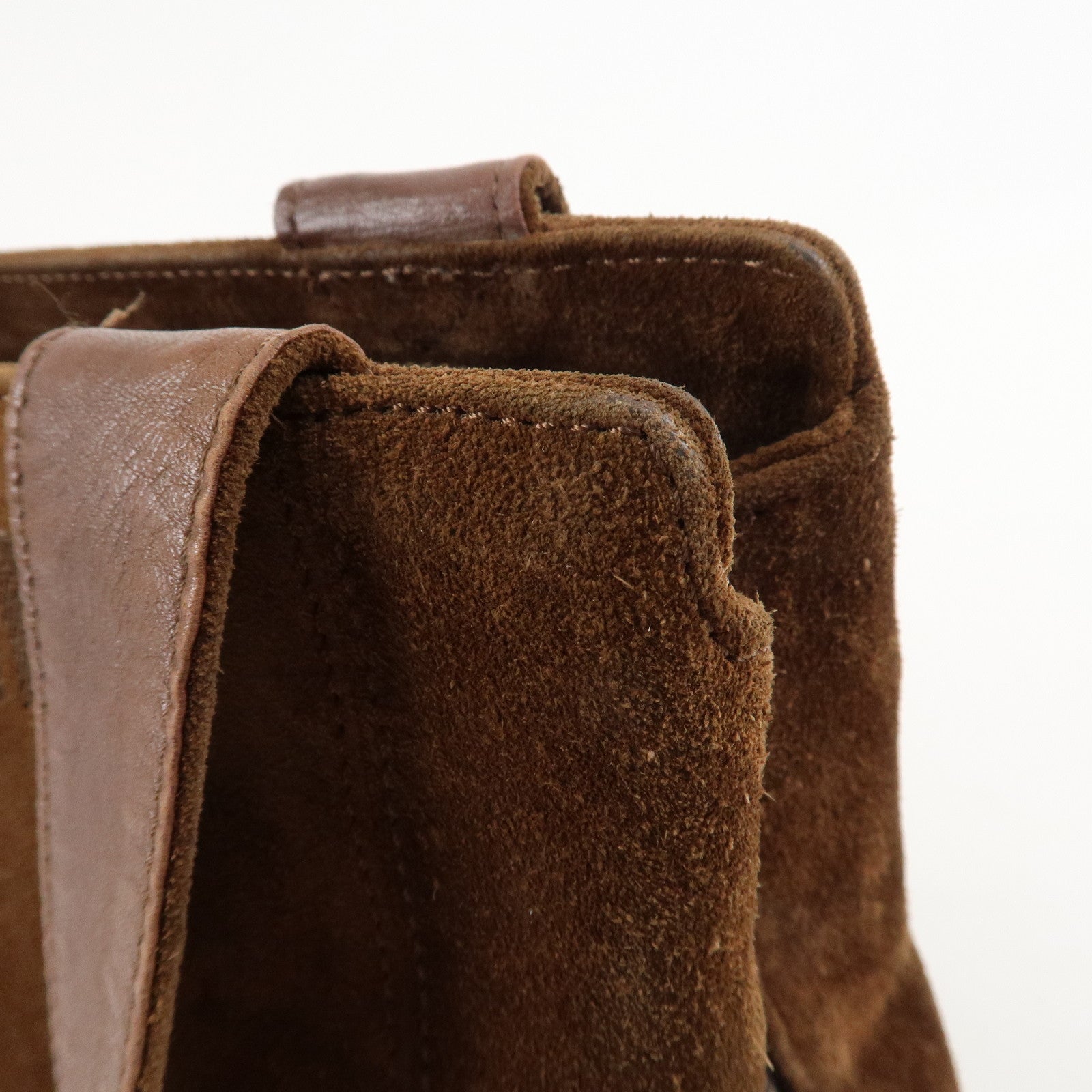 CHANEL Suede Tote Bag Shoulder Bag Hand Bag Brown Used