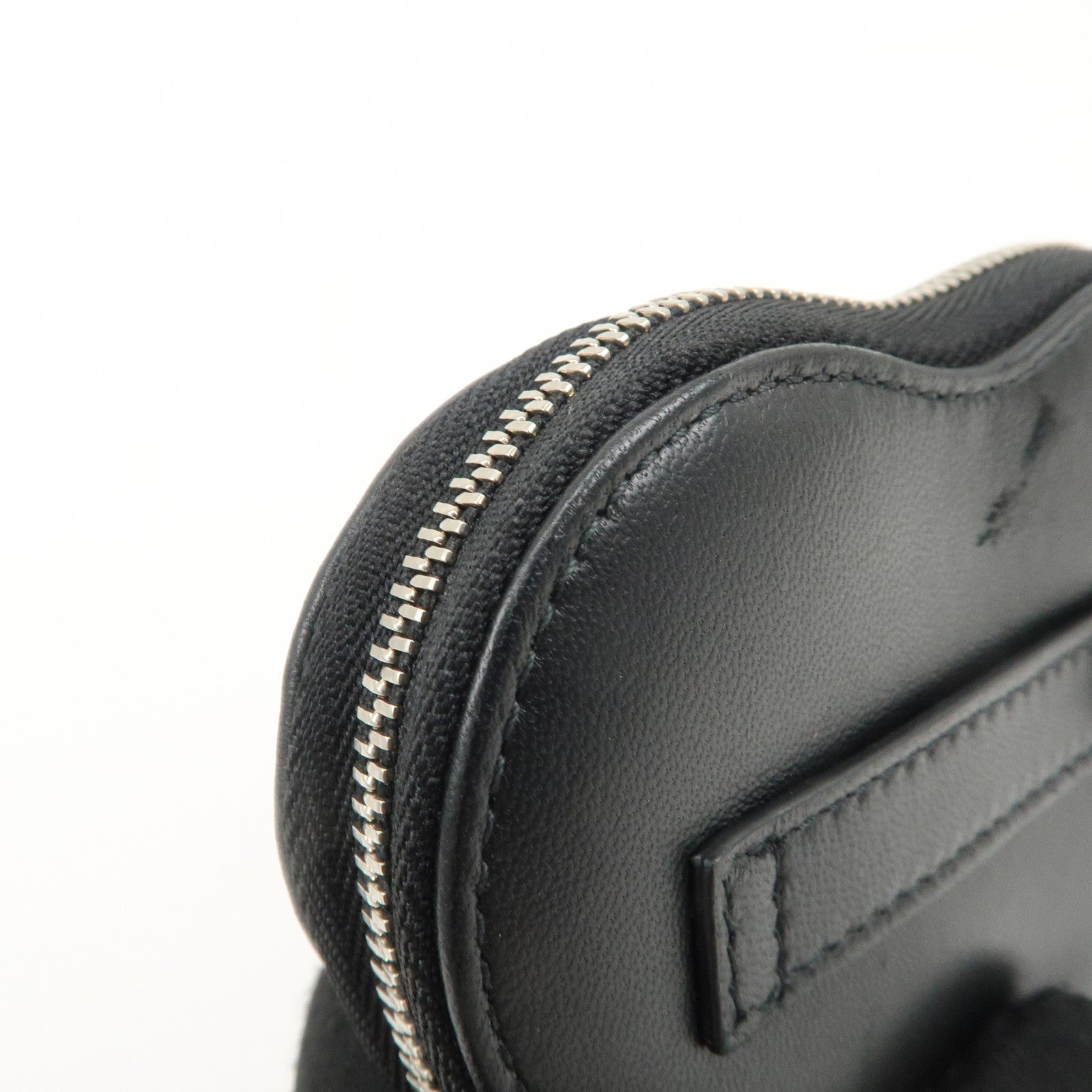 BVLGARI Leather AMBUSH Serpenti Heart Zipper Coin Case Black Used