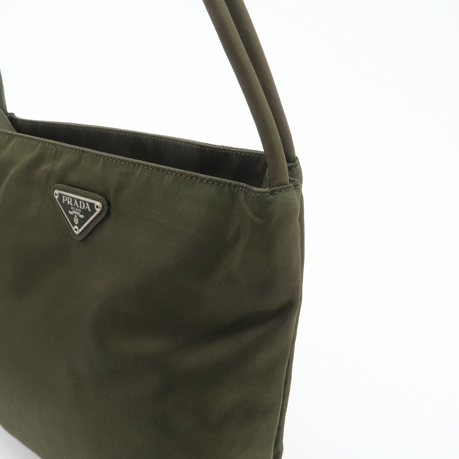 PRADA Nylon Tote Bag Shoulder Bag Khaki K3093 Used