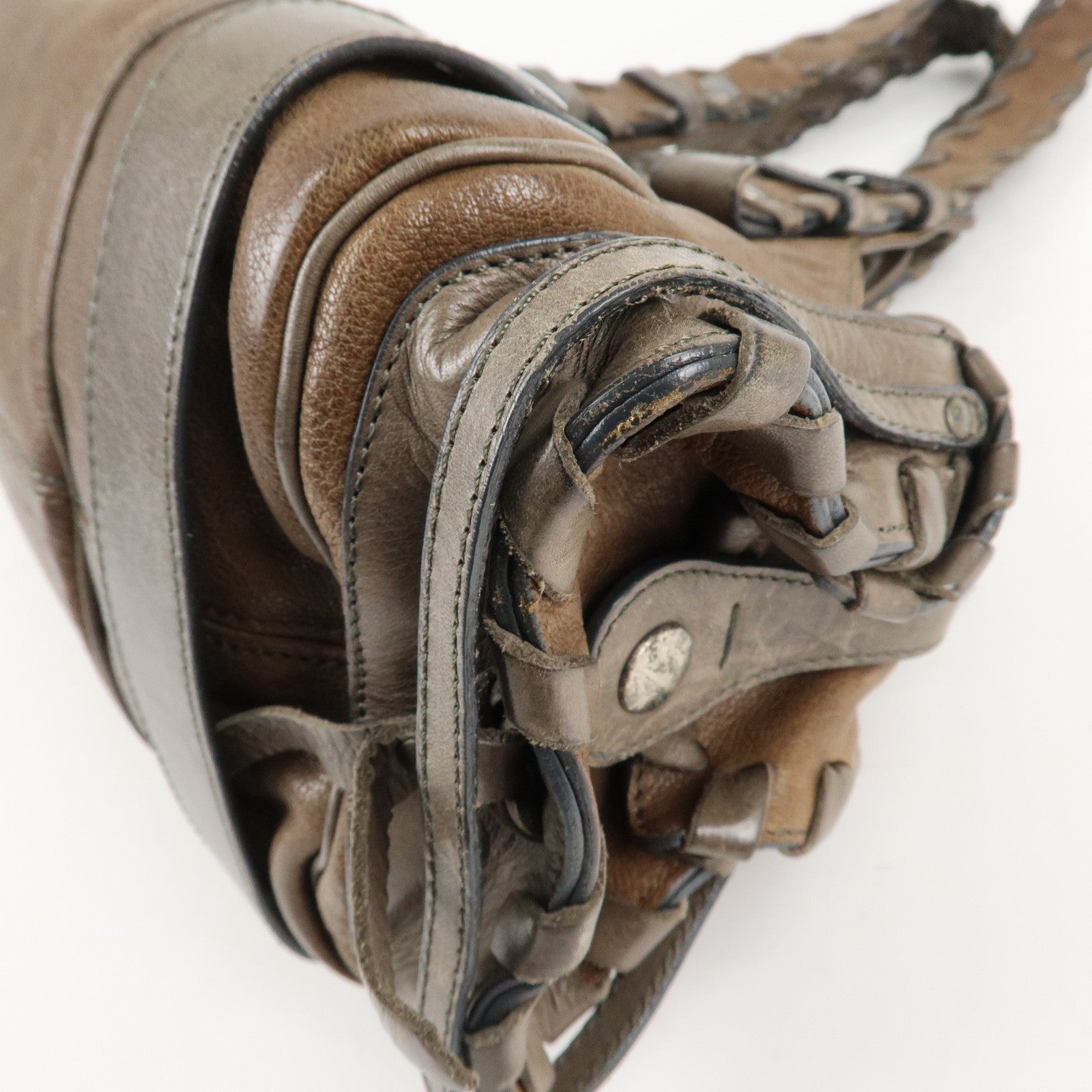 Chloe Leather Silverado Boston Bag Shoulder Bag Brown Used