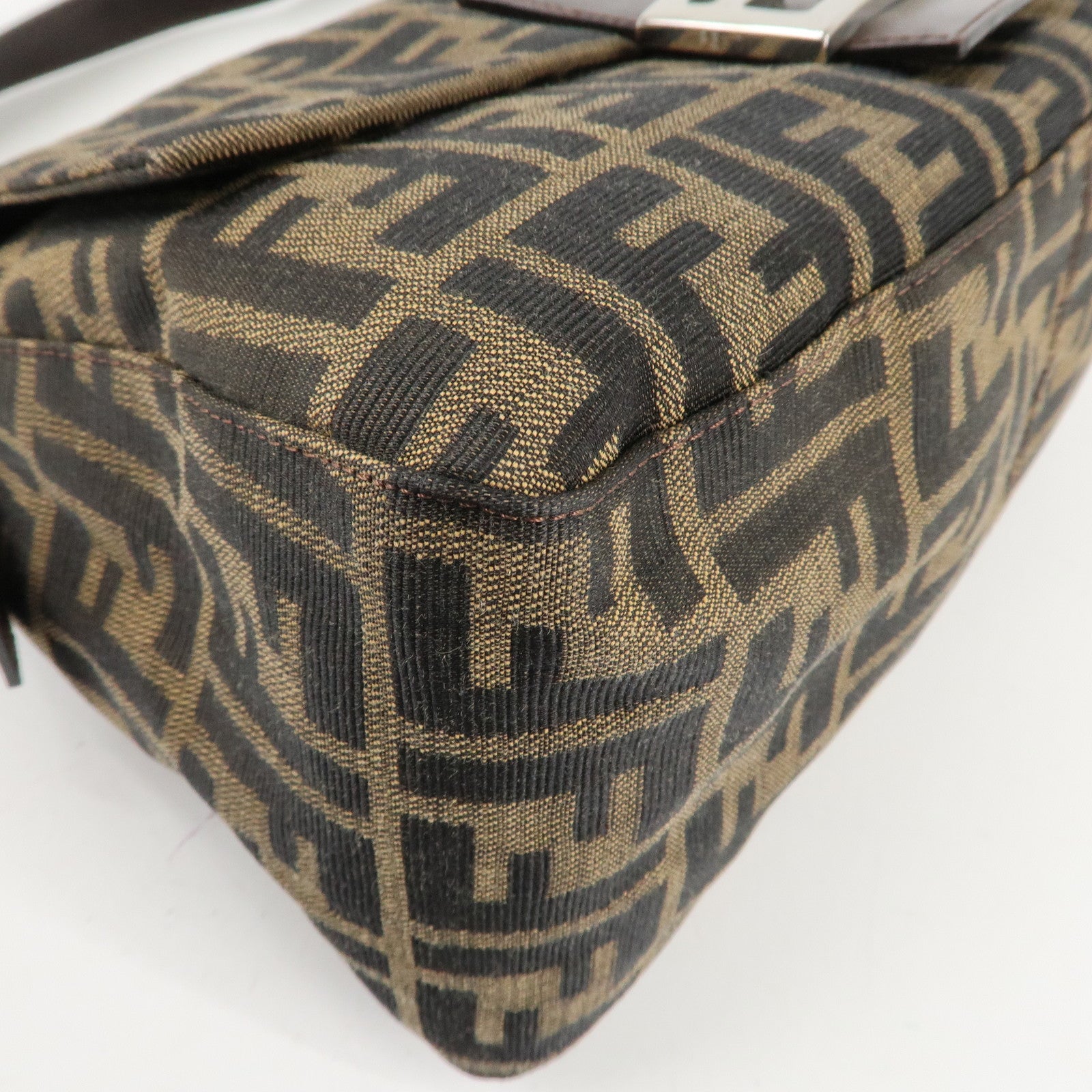 FENDI Zucca Mamma Baguette Vinyl Leather Shoulder Bag 26325 Used
