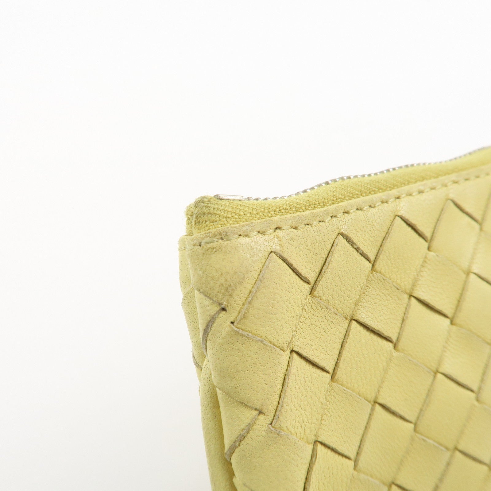 BOTTEGA VENETA Intrecciato Leather Coin Case Yellow 131232 Used