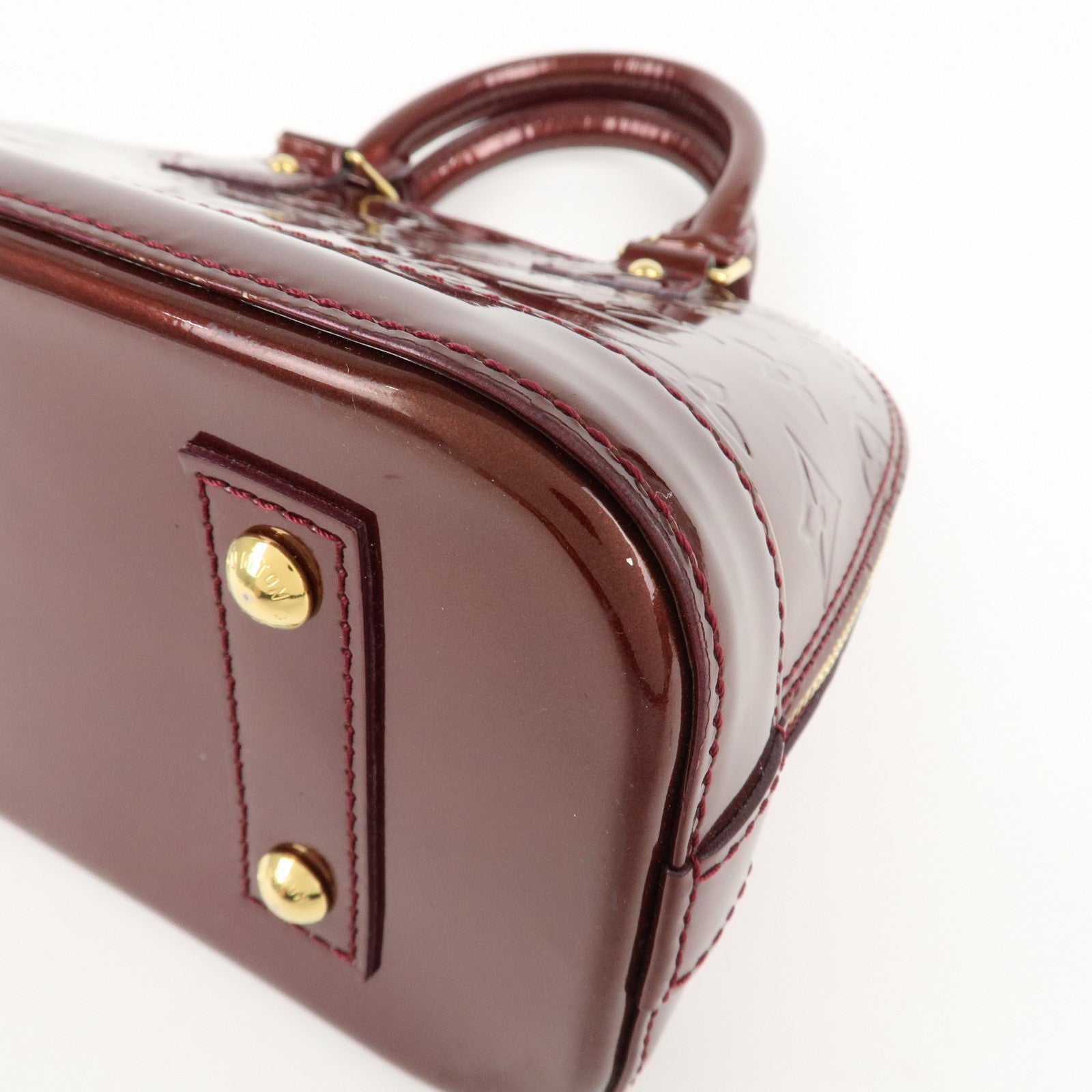 Louis Vuitton Monogram Vernis Alma BB Hand Bag Griotte M90231 Used
