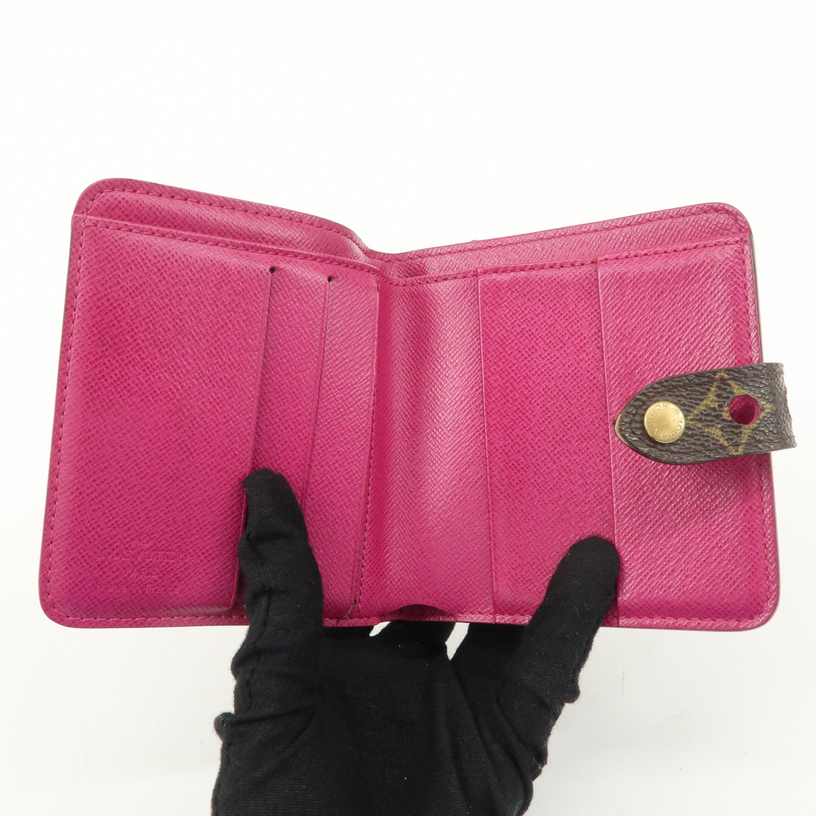 Louis Vuitton Monogram Perfor Compact Zip Wallet Fuchsia M95188 Used