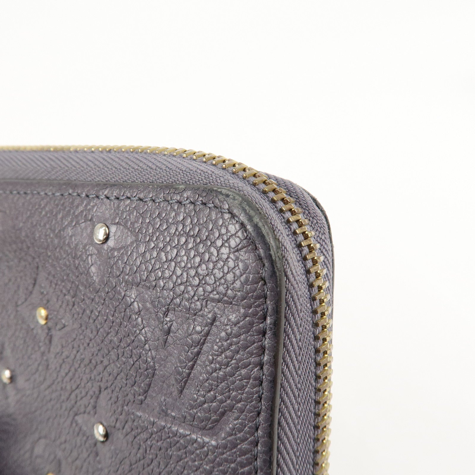 Louis Vuitton Empreinte Zippy Studs Wallet Gris Silver M62209 Used