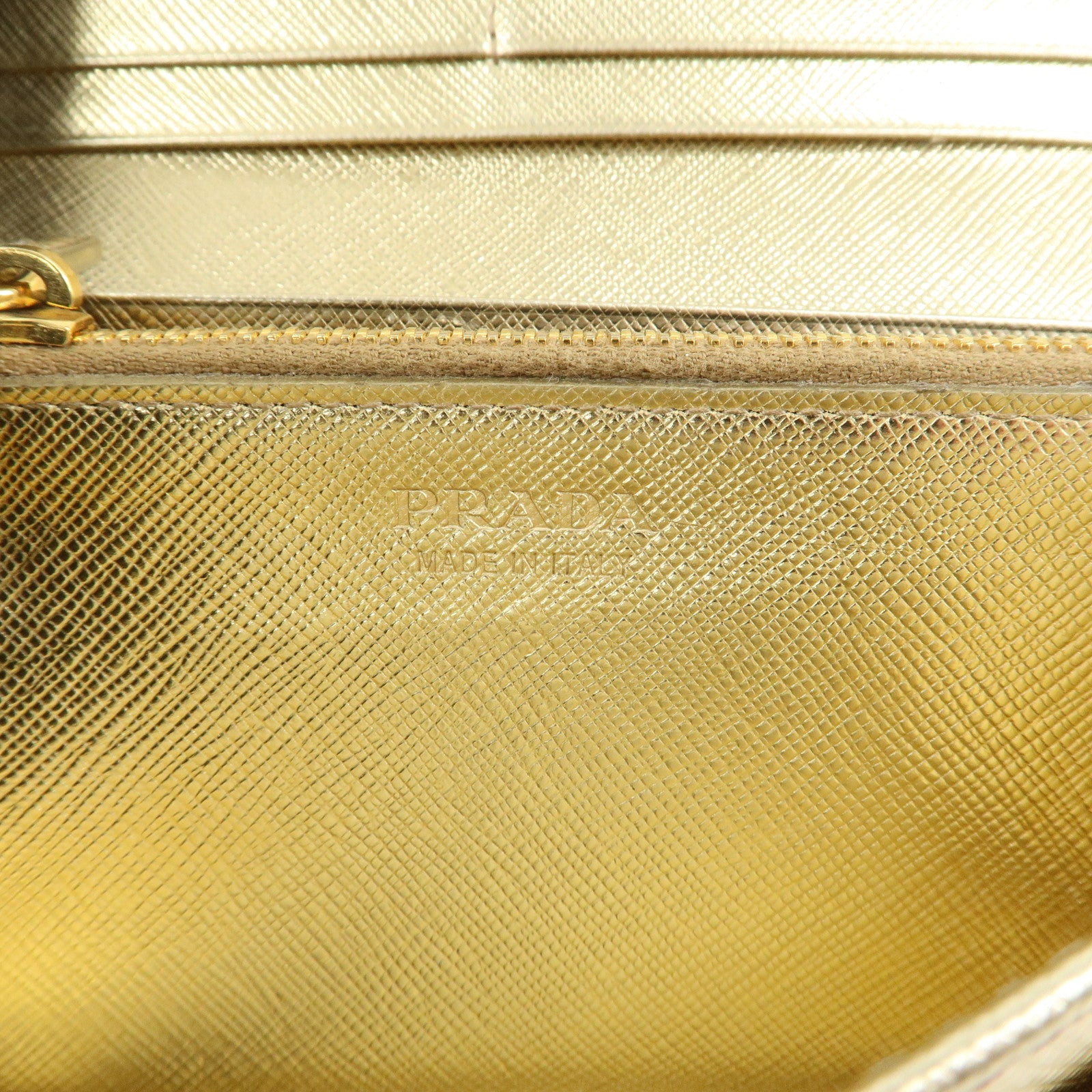 PRADA Set of 2 Saffiano Leather Bi-fold Long Wallet Glower Motif Used