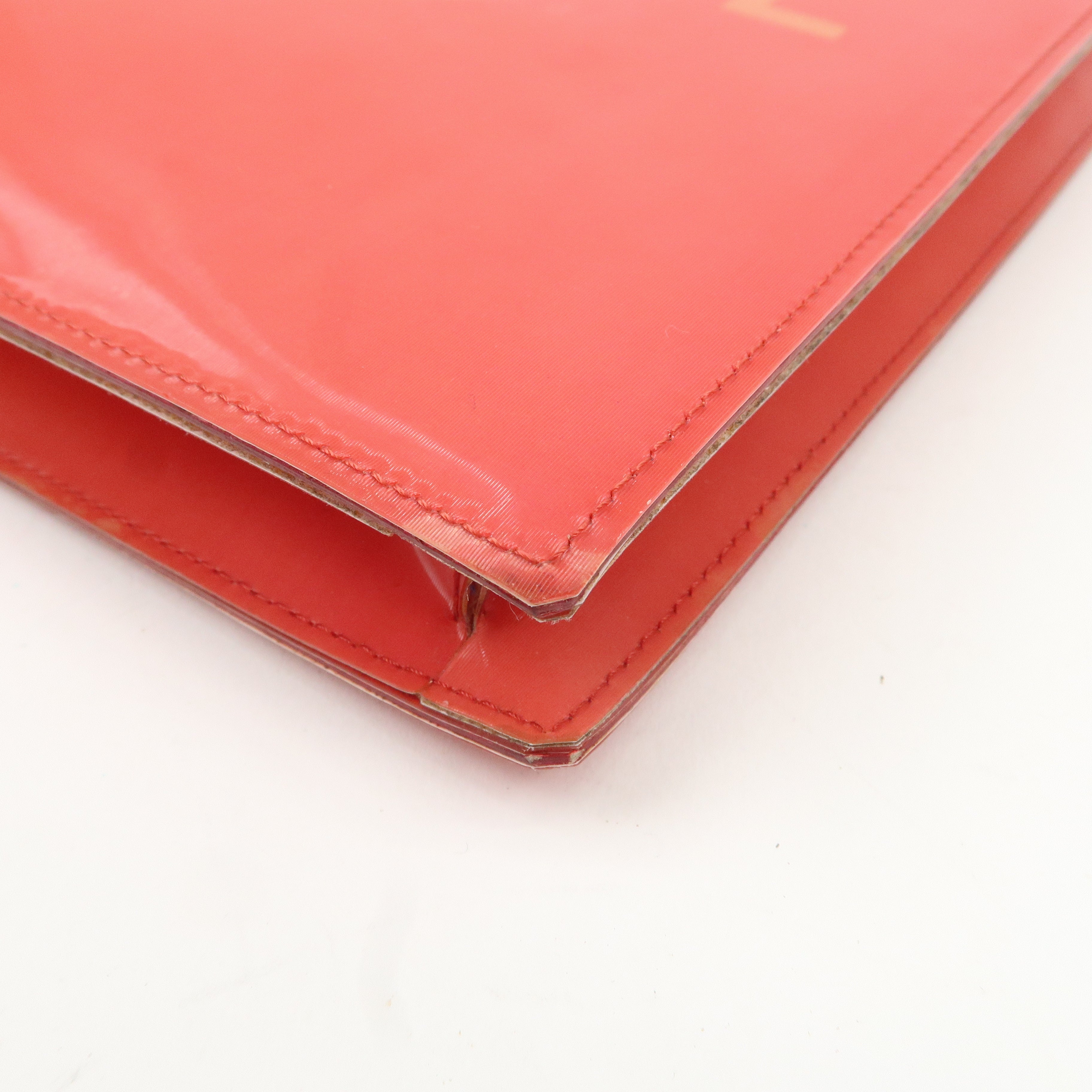 CHANEL Nylon Hologram Chain Shoulder Bag Hand Bag Red Used