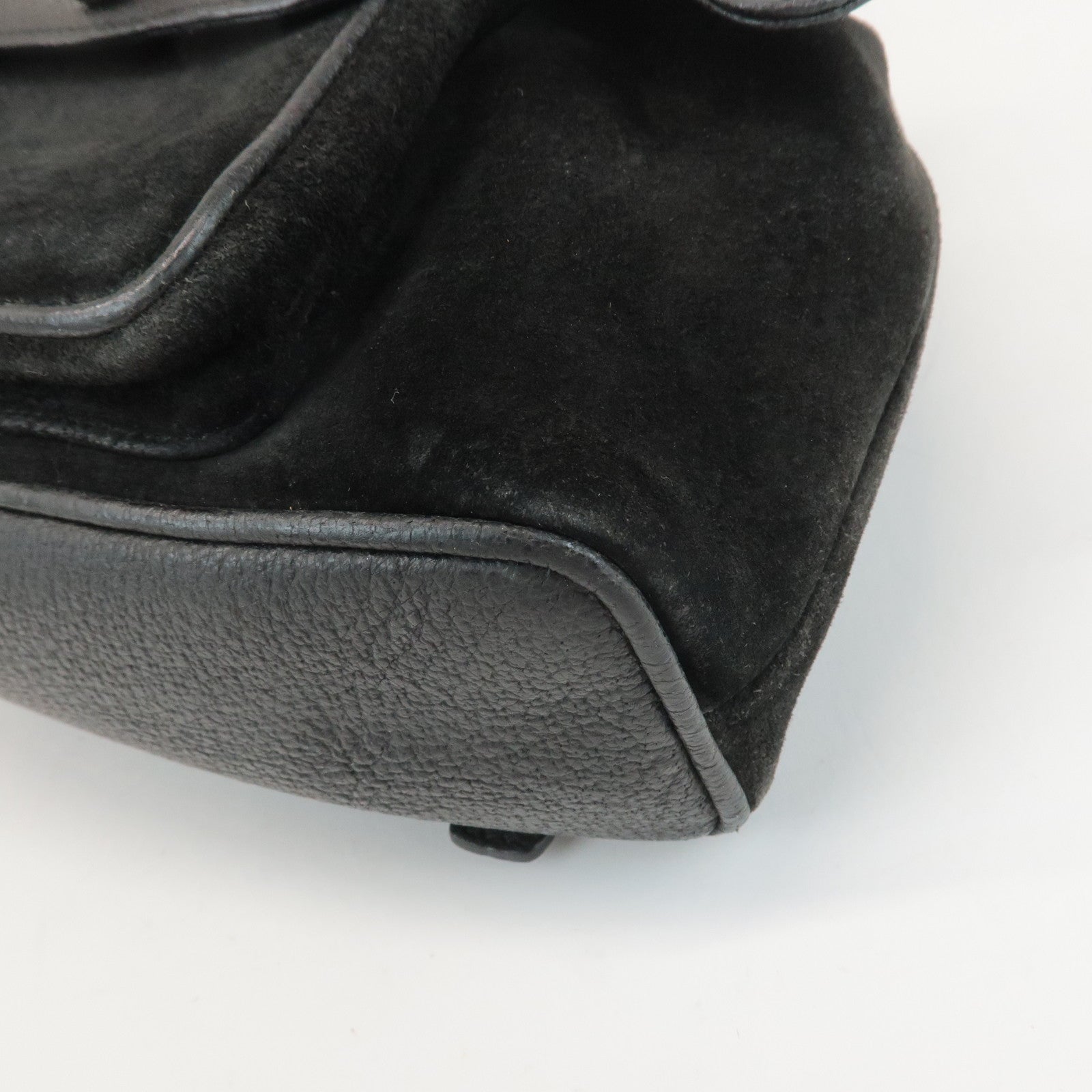 GUCCI Bamboo Suede Leather Mini Back Pack Black 00.2034.0030 Used