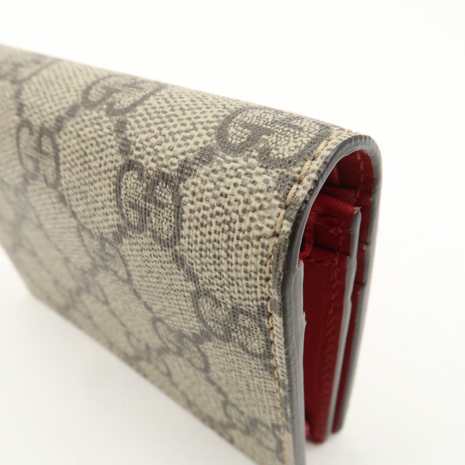 GUCCI Cherry Interlocking G GG Supreme Compact Wallet 476050 Used