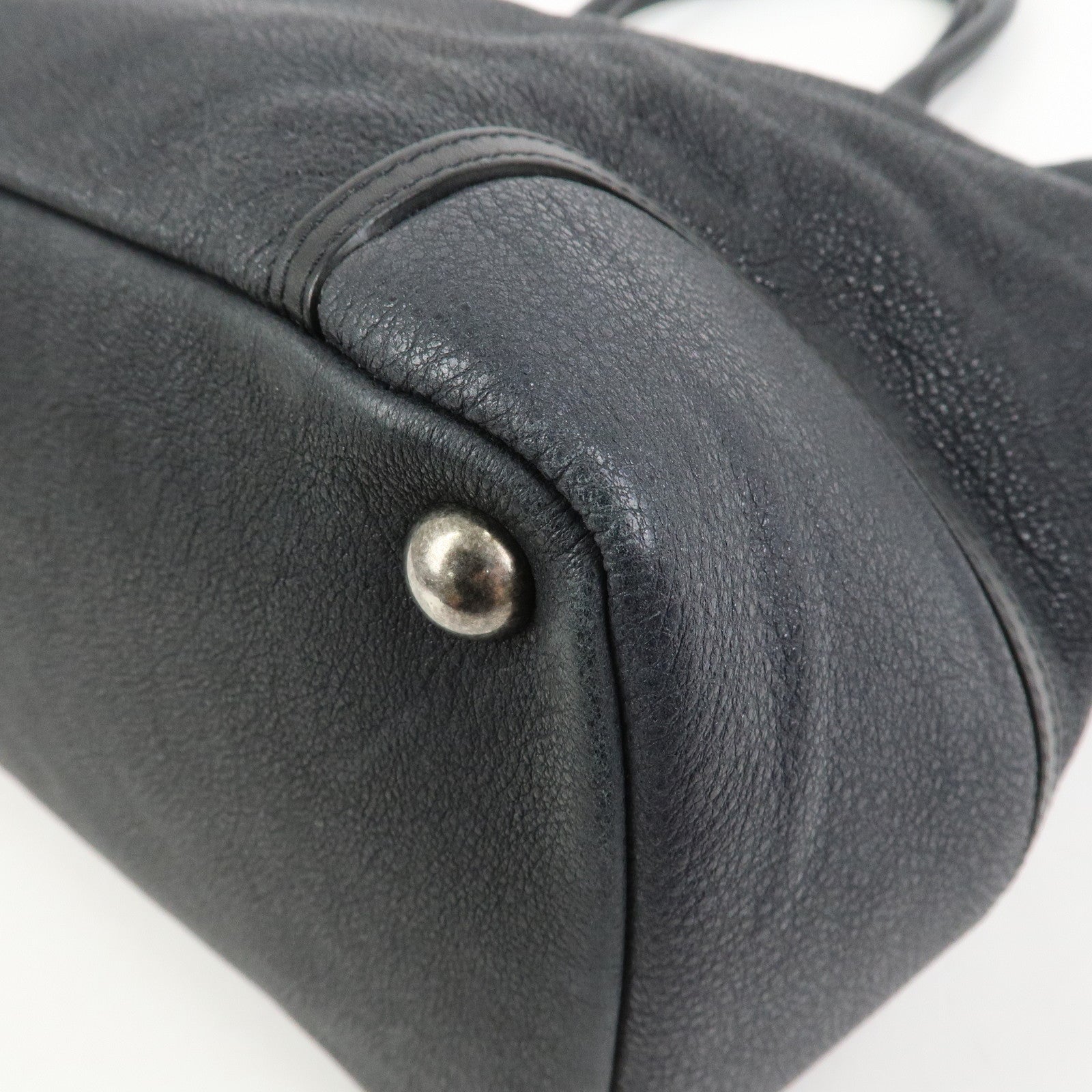 CHANEL COCO Mark Calf Leather Tote Bag Shoulder Bag Black A50288