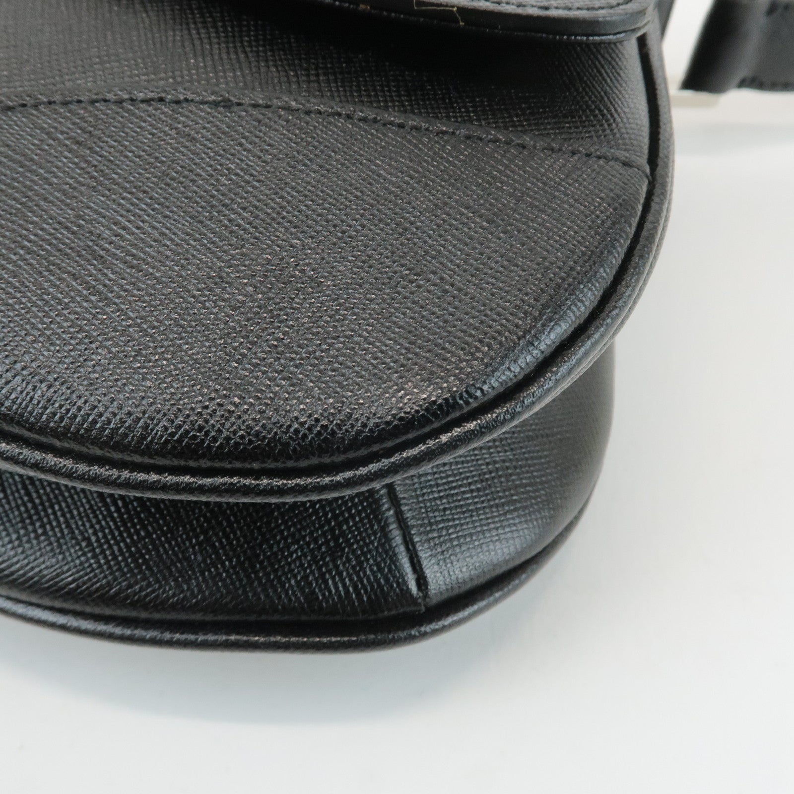 BURBERRY Leather Shoulder Bag Hand Bag Black Silver Hardware Used