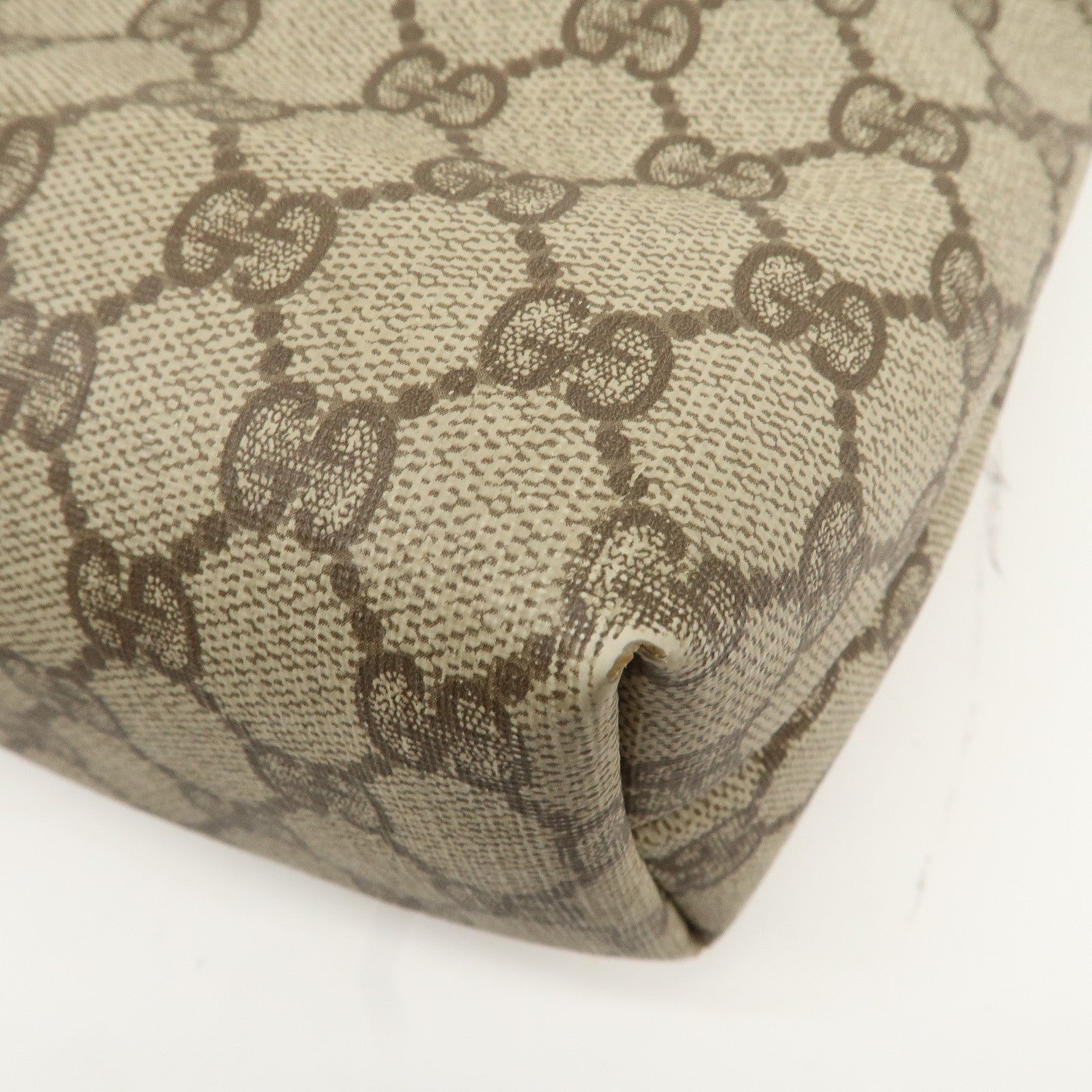 GUCCI Old Gucci Sherry GG Plus Leather Tote Bag Beige 40.02.003 Used