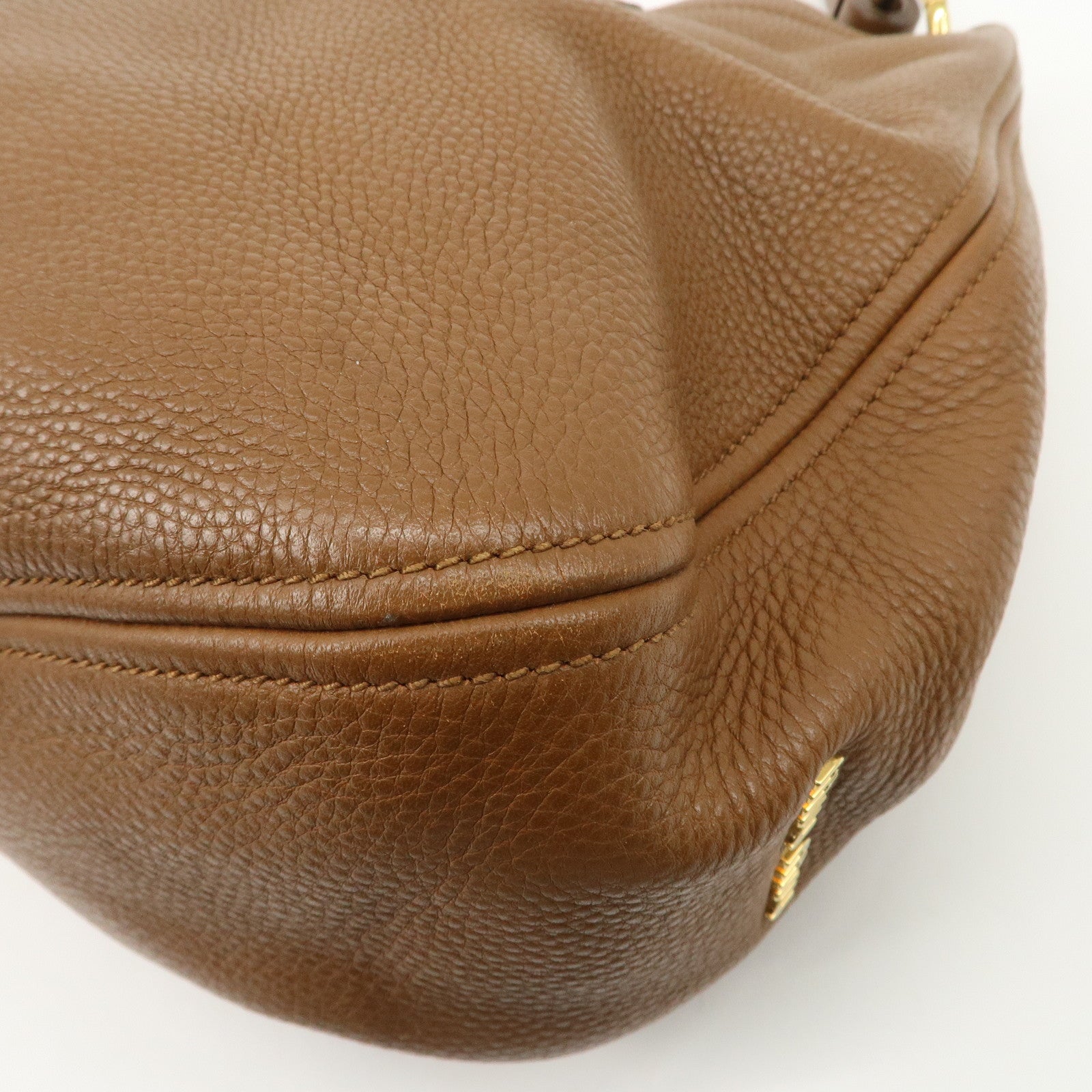 MIU MIU Leather 2WAY Bag Shoulder Bag Brown Used