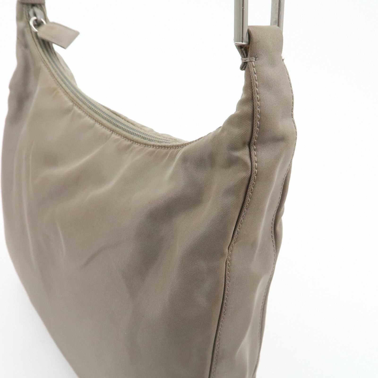 PRADA Nylon Shoulder Bag Gray Used