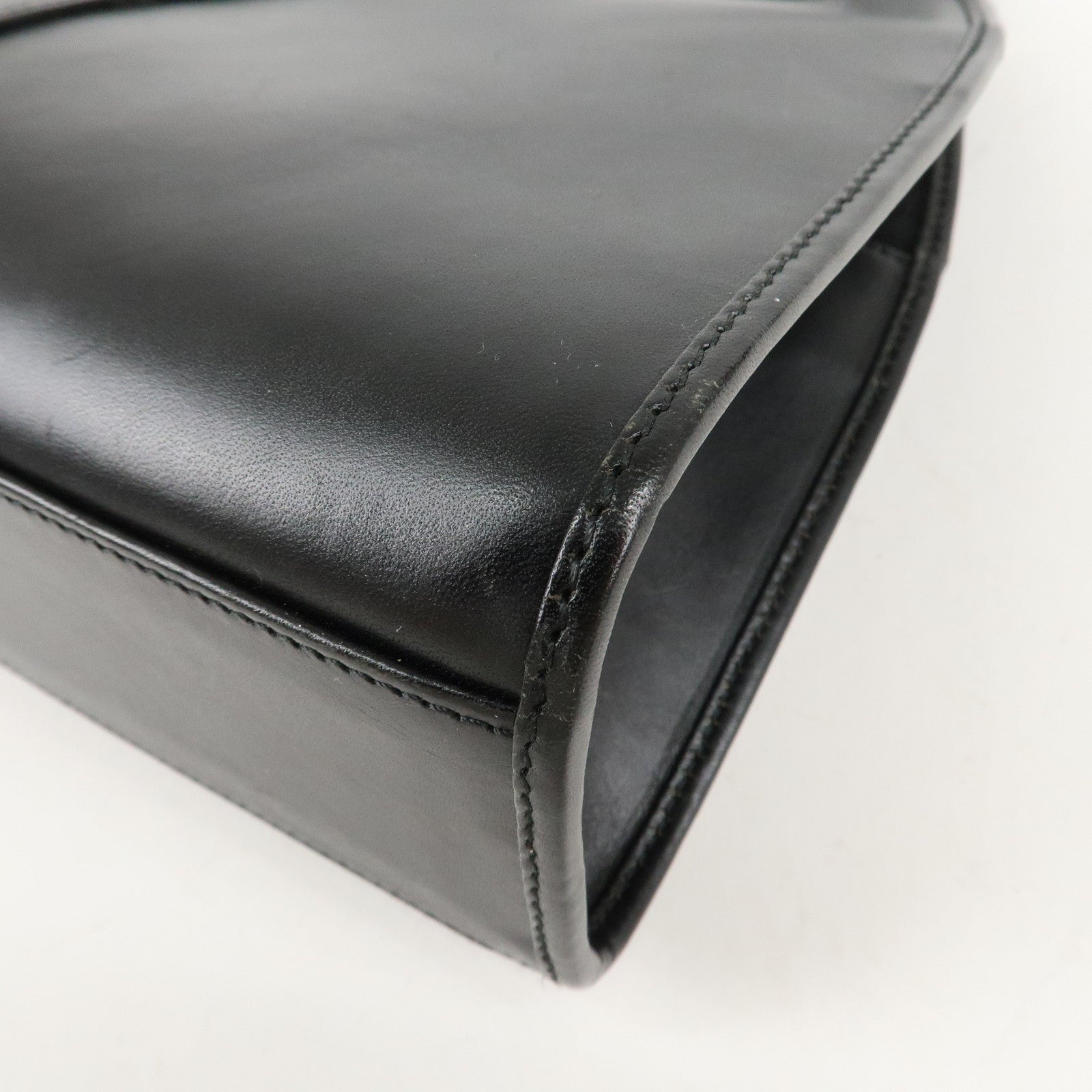 GUCCI Jackie Leather Shoulder Bag Black 002.1068 Used