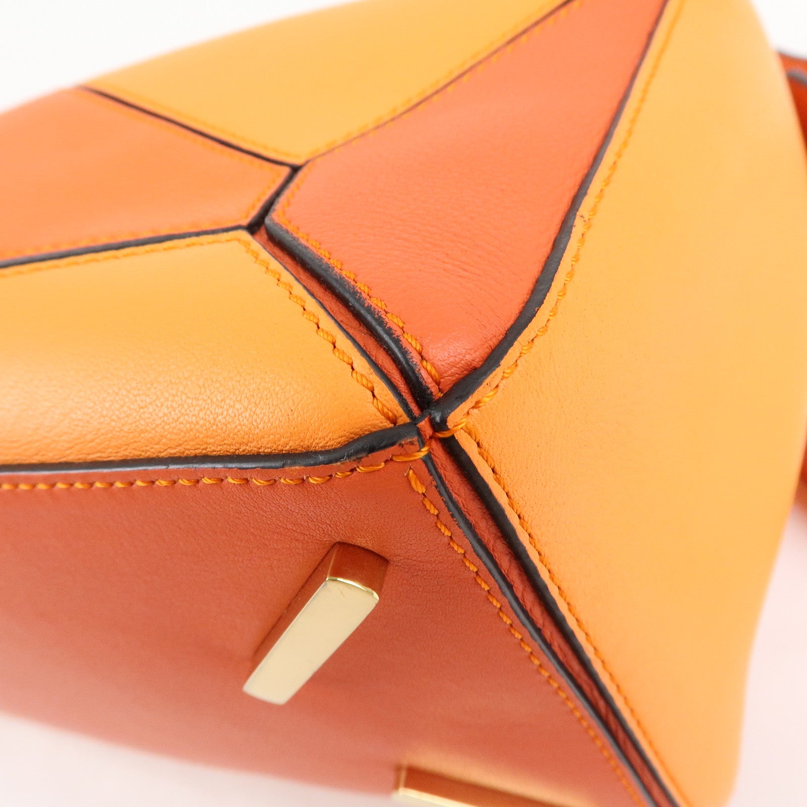 LOEWE Leather Puzzle Bag Medium 2Way Bag Shoulder Bag Orange Used