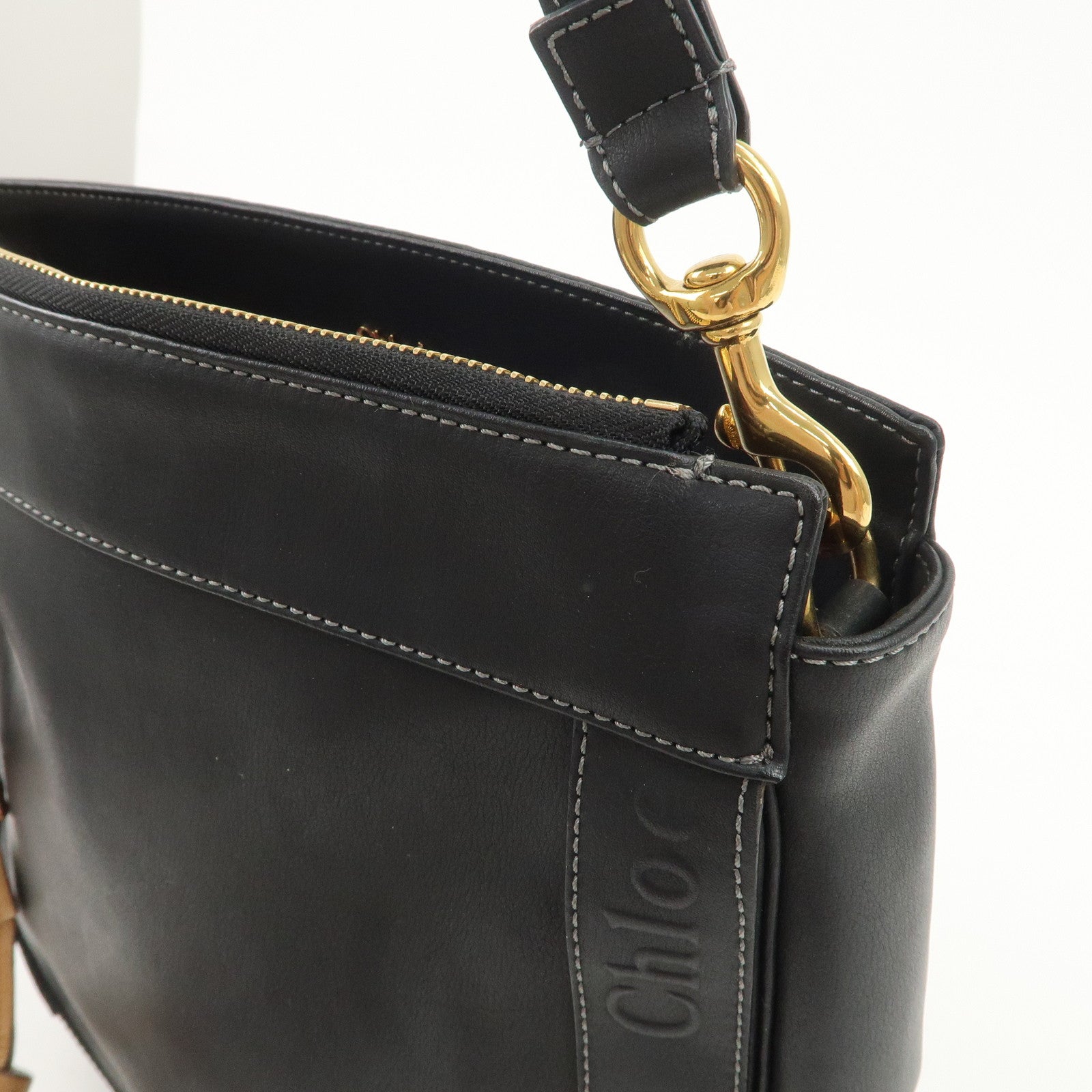 Chloe Leather Eden Tassel Shoulder Bag Black 01-11-62 Used