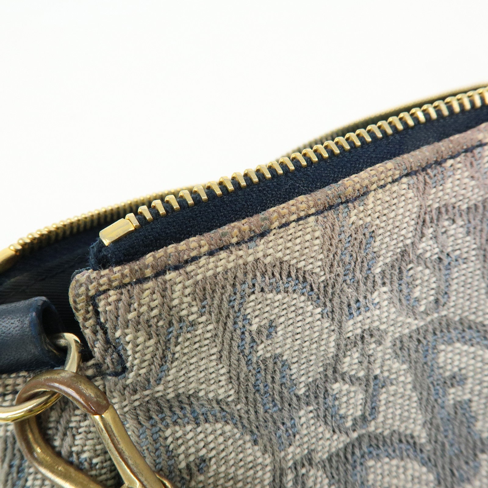 Christian Dior Saddle Trotter Jacquard Leather Shoulder Bag Navy