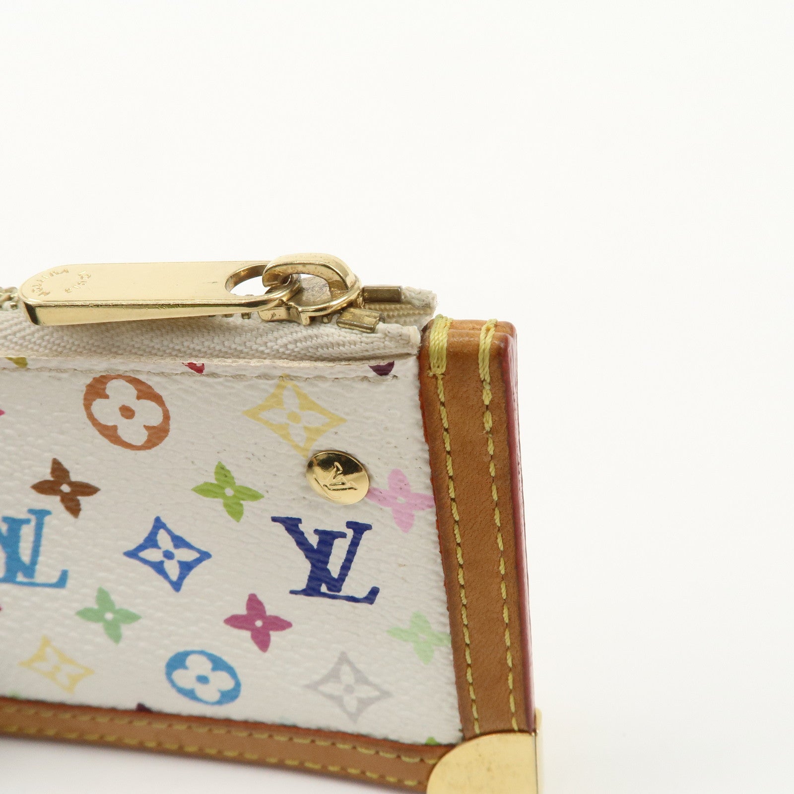 Louis Vuitton Monogram Multicolor Pochette Cles Blanc M92655 Used