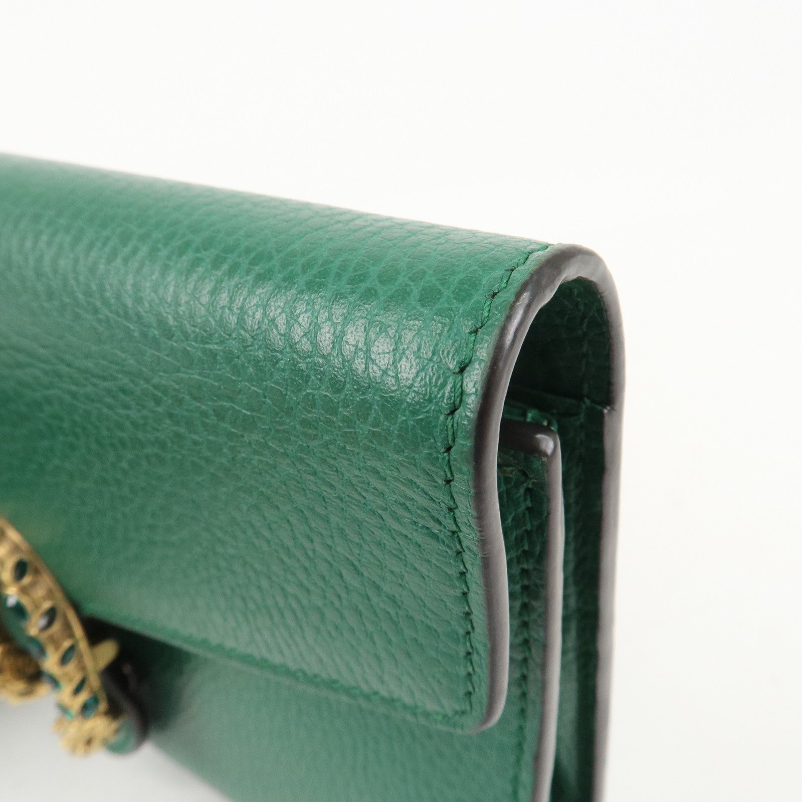 GUCCI Dionysus Leather Chain Shoulder Bag Green 401231 Used