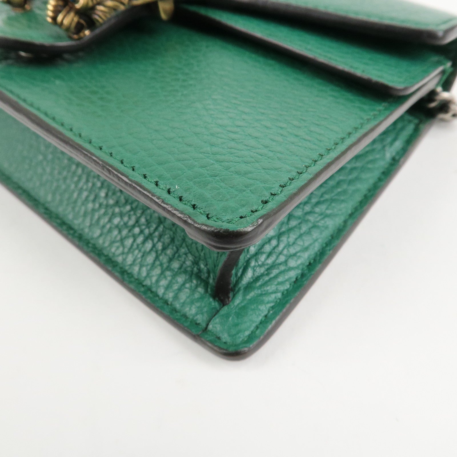 GUCCI Dionysus Leather Chain Shoulder Bag Green 476432 Used