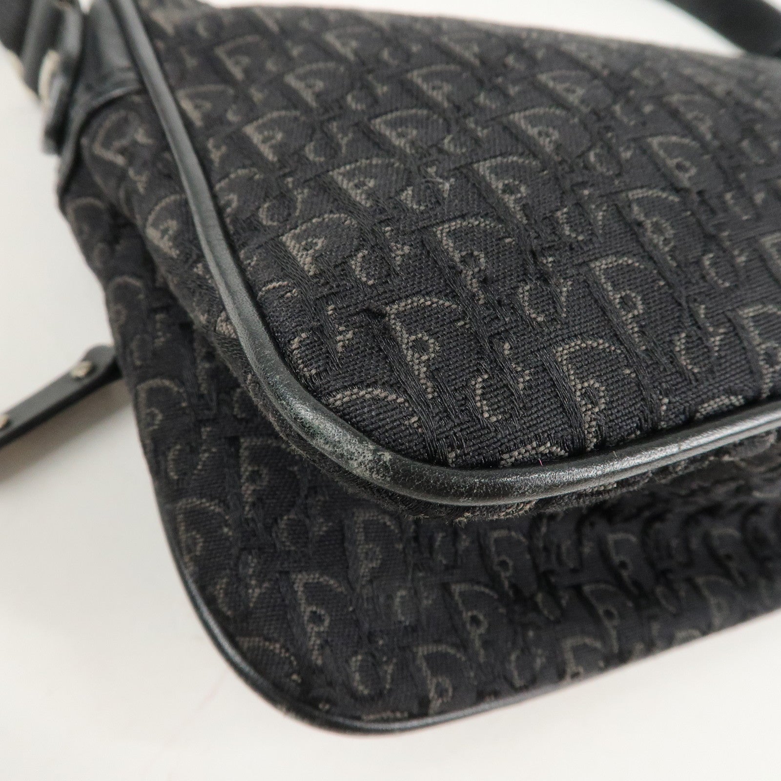 Christian Dior Trotter Street Chic Canvas Leather Shoulder Bag Used