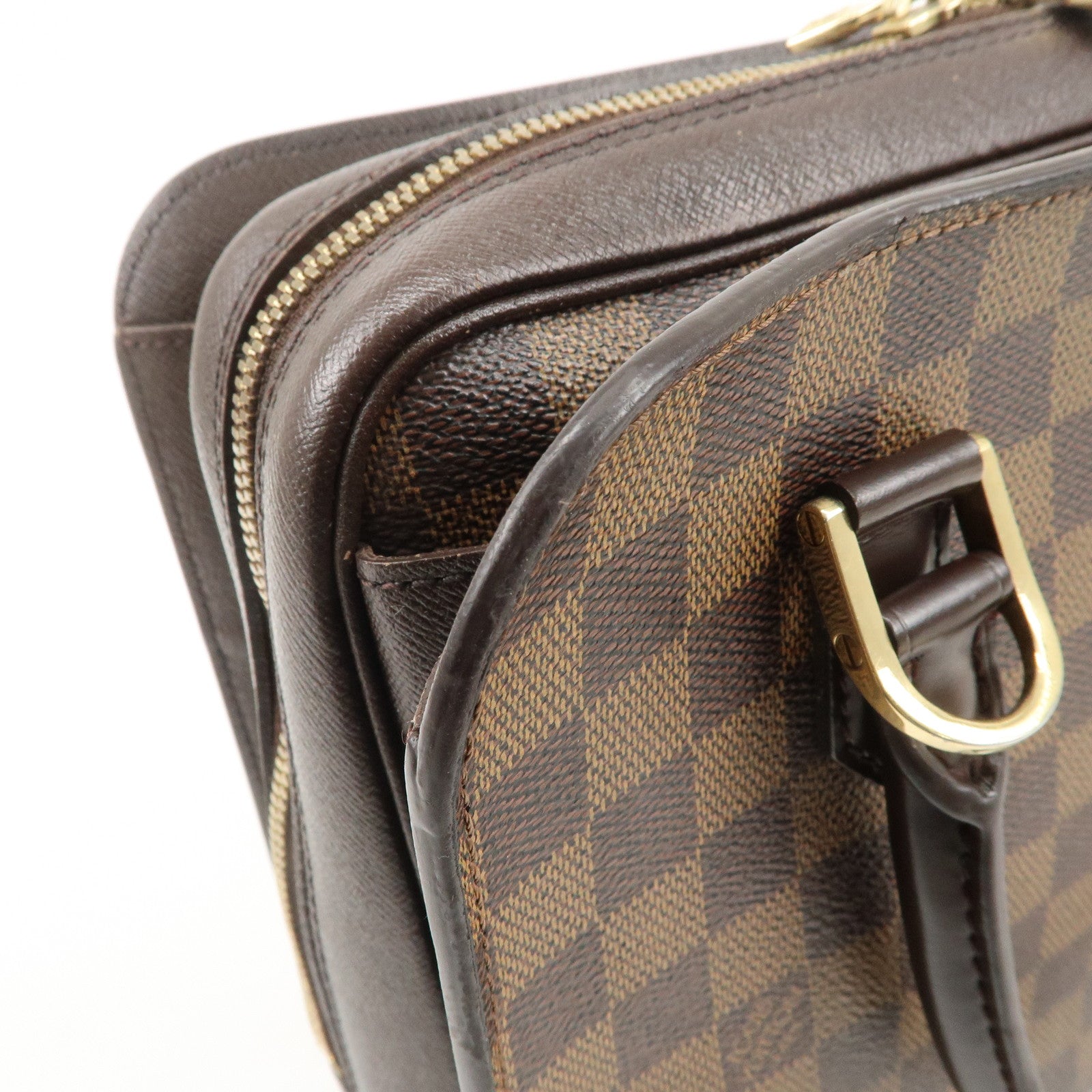 Louis Vuitton Damier Ebene Triana Hand Bag Brown N51155 Used