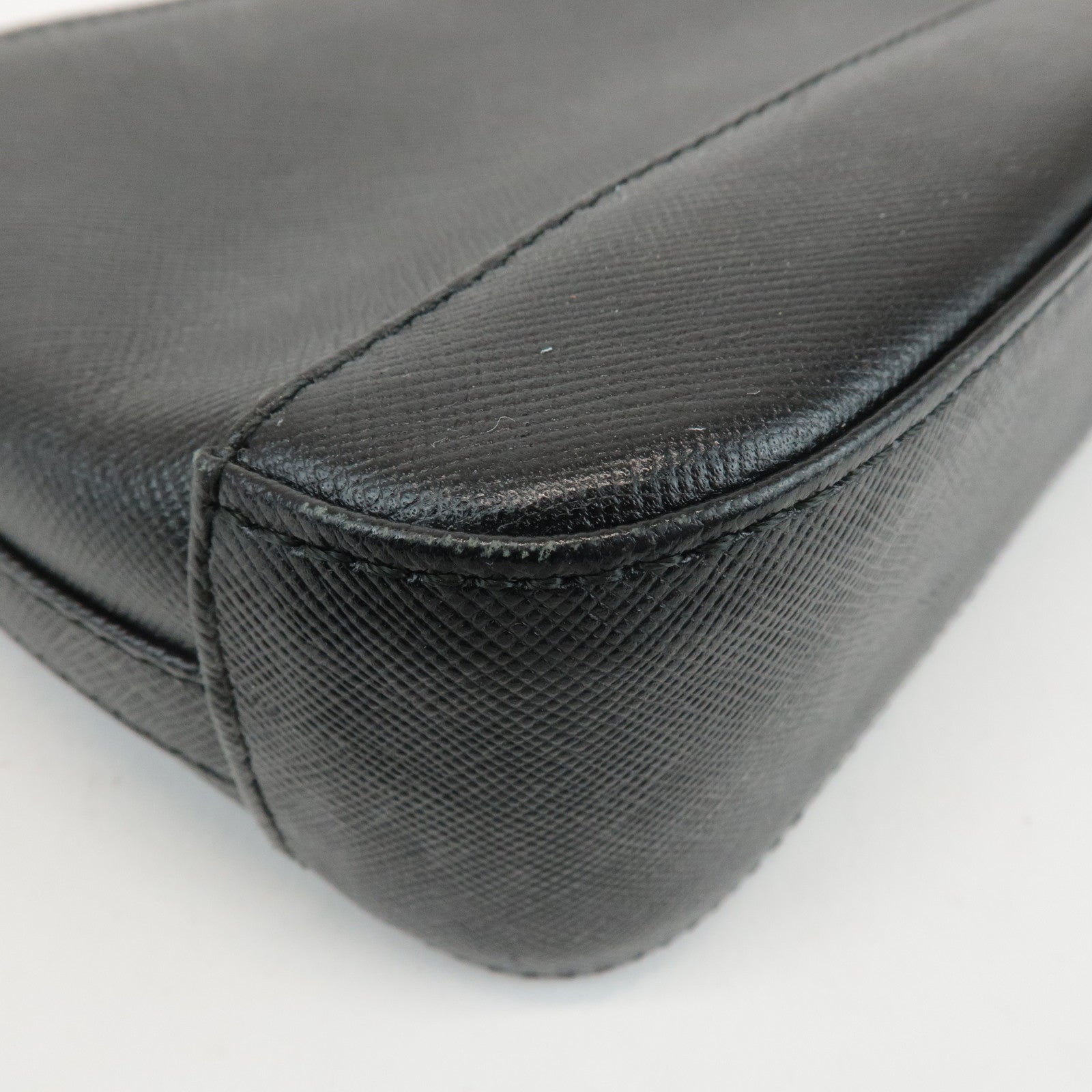 BURBERRY Leather Shoulder Bag Hand Bag Black Silver Hardware Used