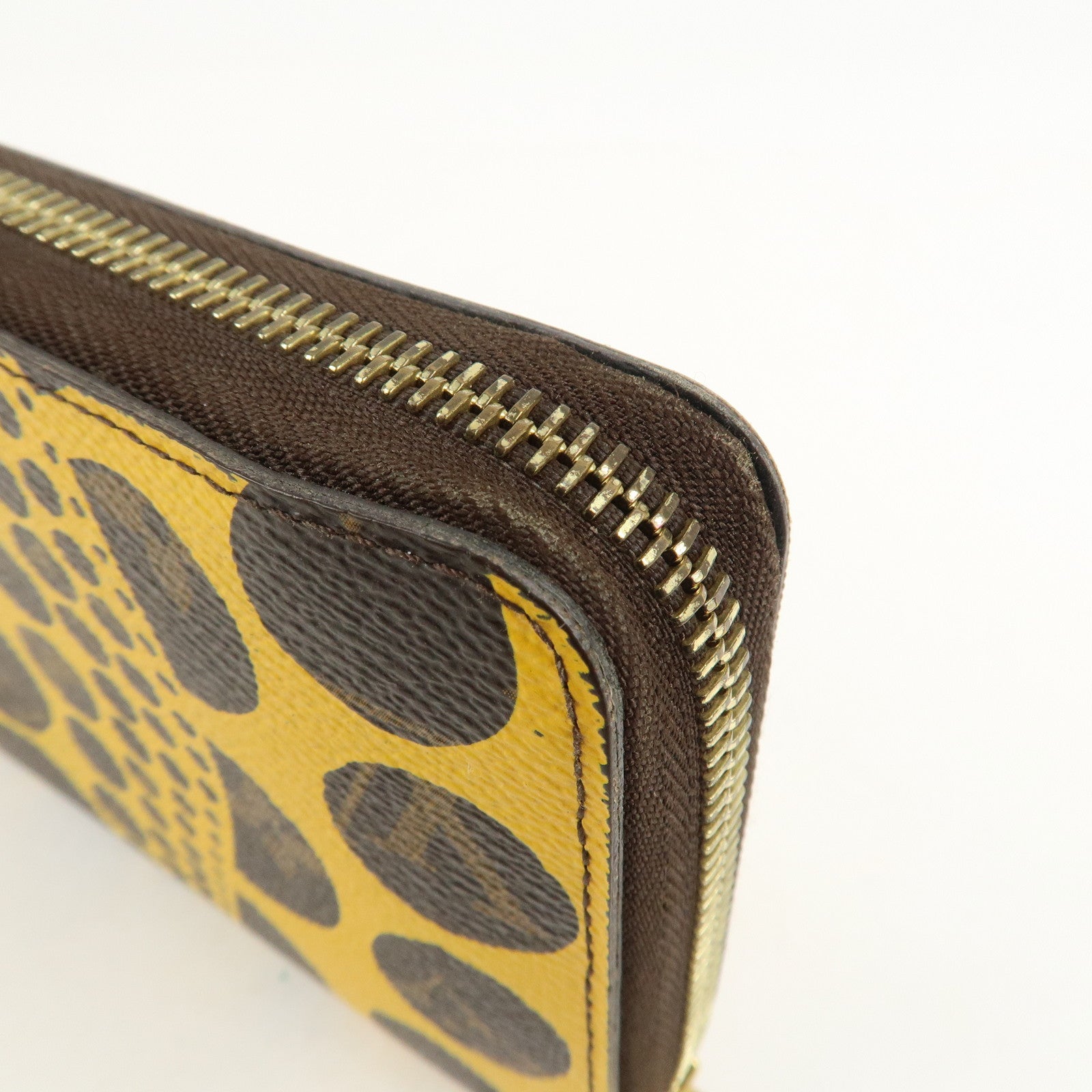 Louis Vuitton Monogram Zippy Wallet Pumpkin Dots Jaune M60449 Used