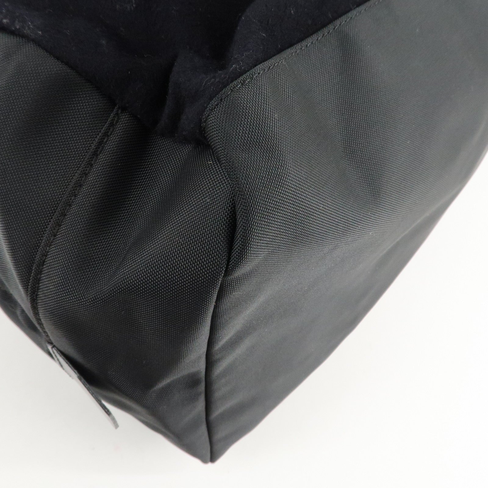 CHANEL Sports Line Felt Nylon Leather Boston Bag Black Used