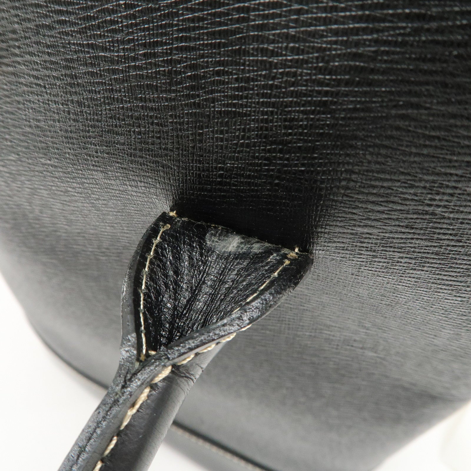 BURBERRY Logo Leather Tote Bag Hand Bag Black Used