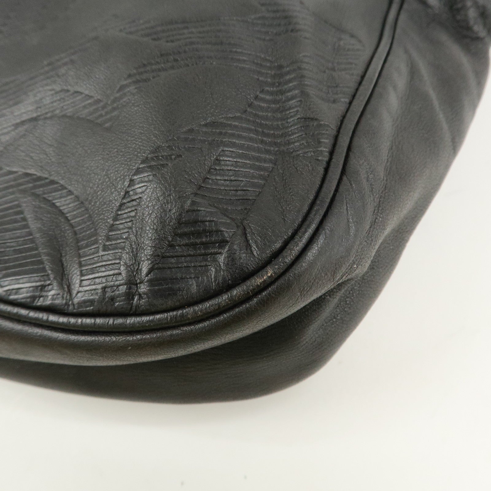 LOEWE Anagram Leather Shoulder Bag Crossbody Bag Black Used