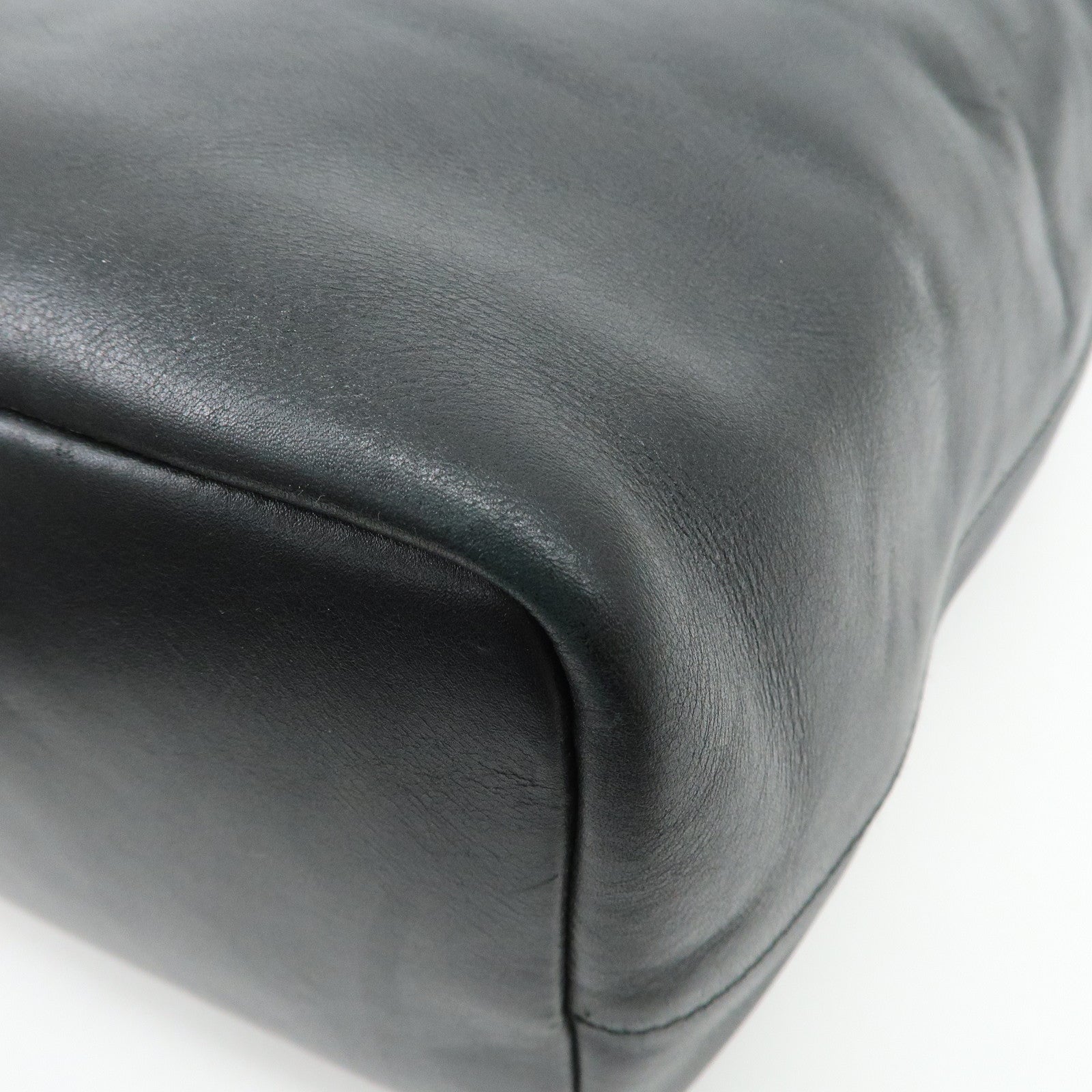 GUCCI Bamboo Leather 2Way Shoulder Bag Black 000.0833 Used