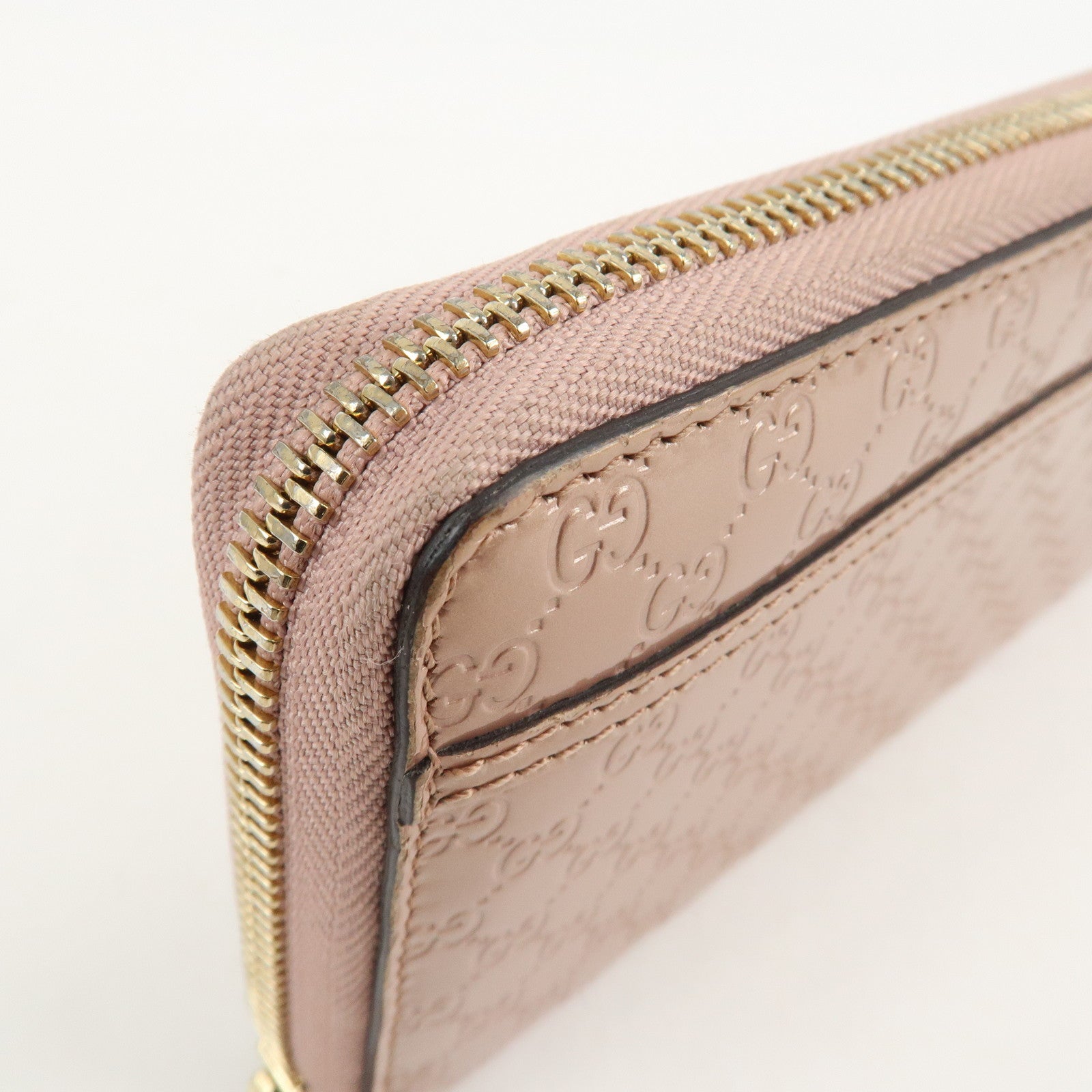 GUCCI Micro Guccissima Patent Leather Zippy Long Wallet 258406 Used