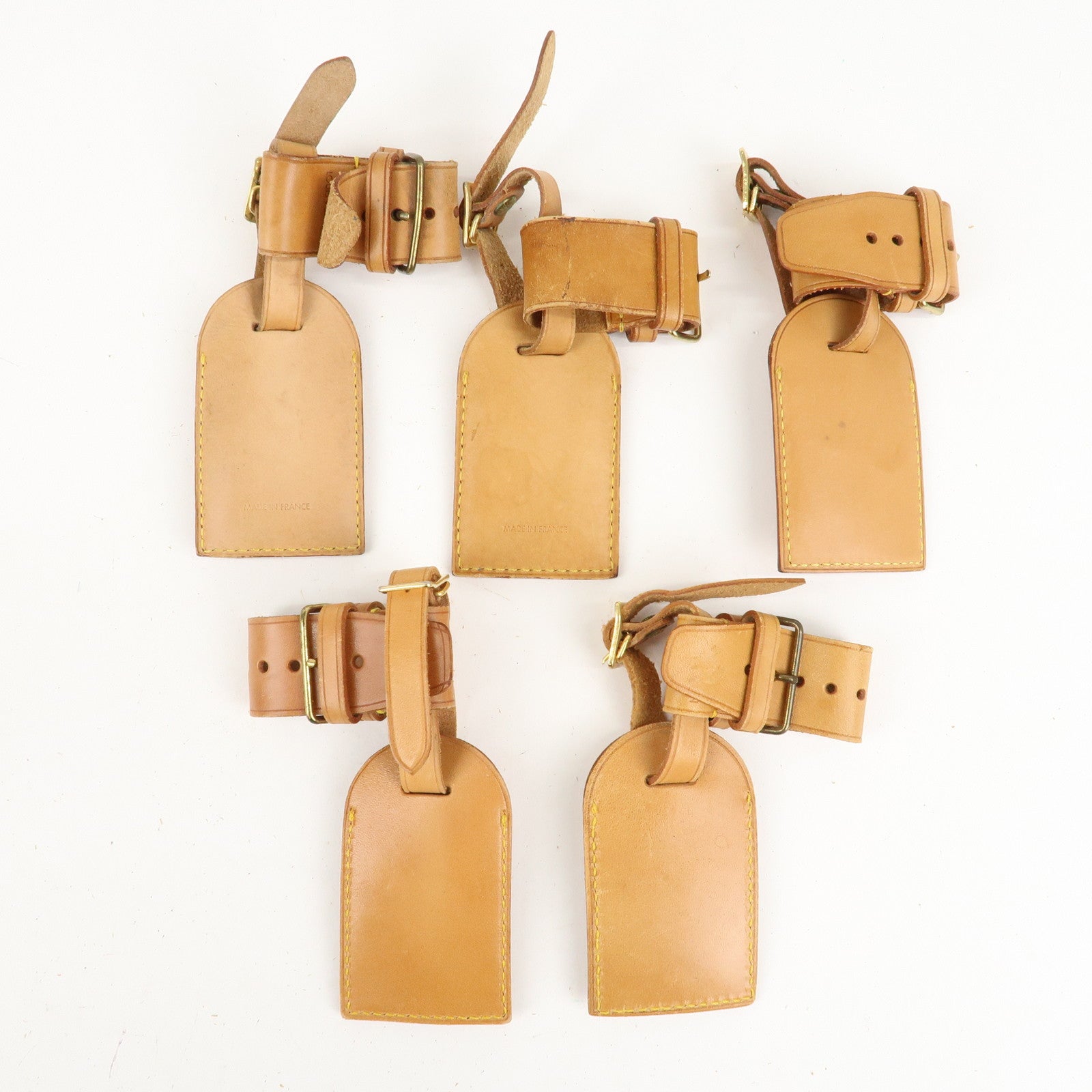 Louis Vuitton Set of 10 Leather Name Tag & Poignet Natural Used