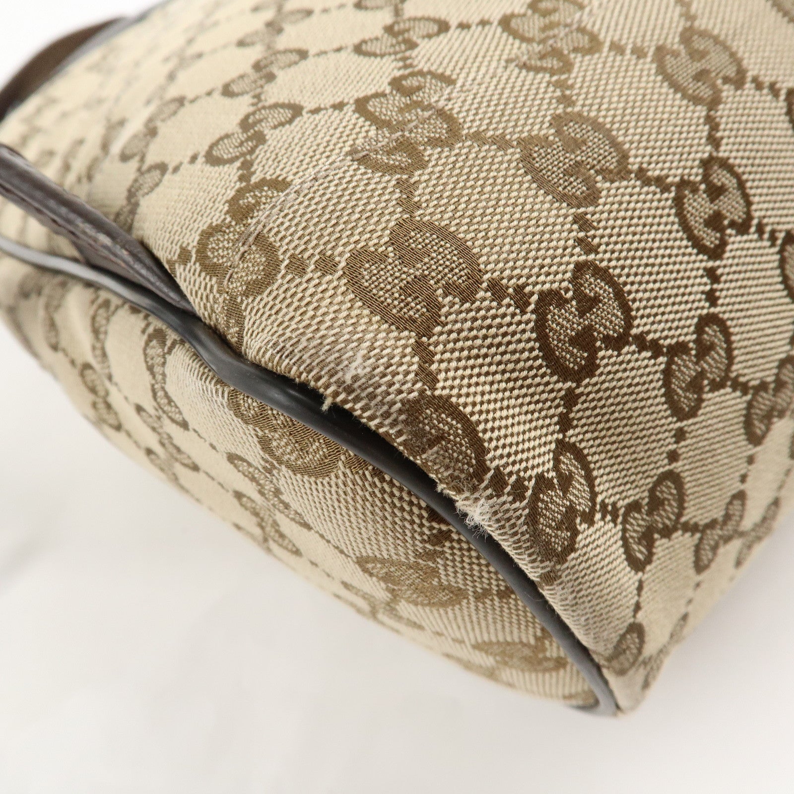 GUCCI GG Canvas Leather Backpack Beige Brown 449906 Used