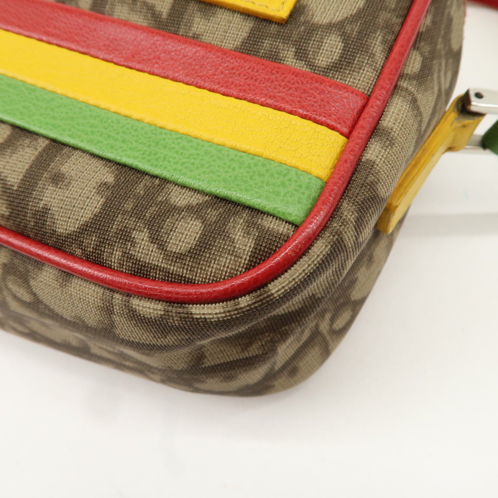 Christian Dior Rasta Trotter PVC Leather Shoulder Bag Brown Used